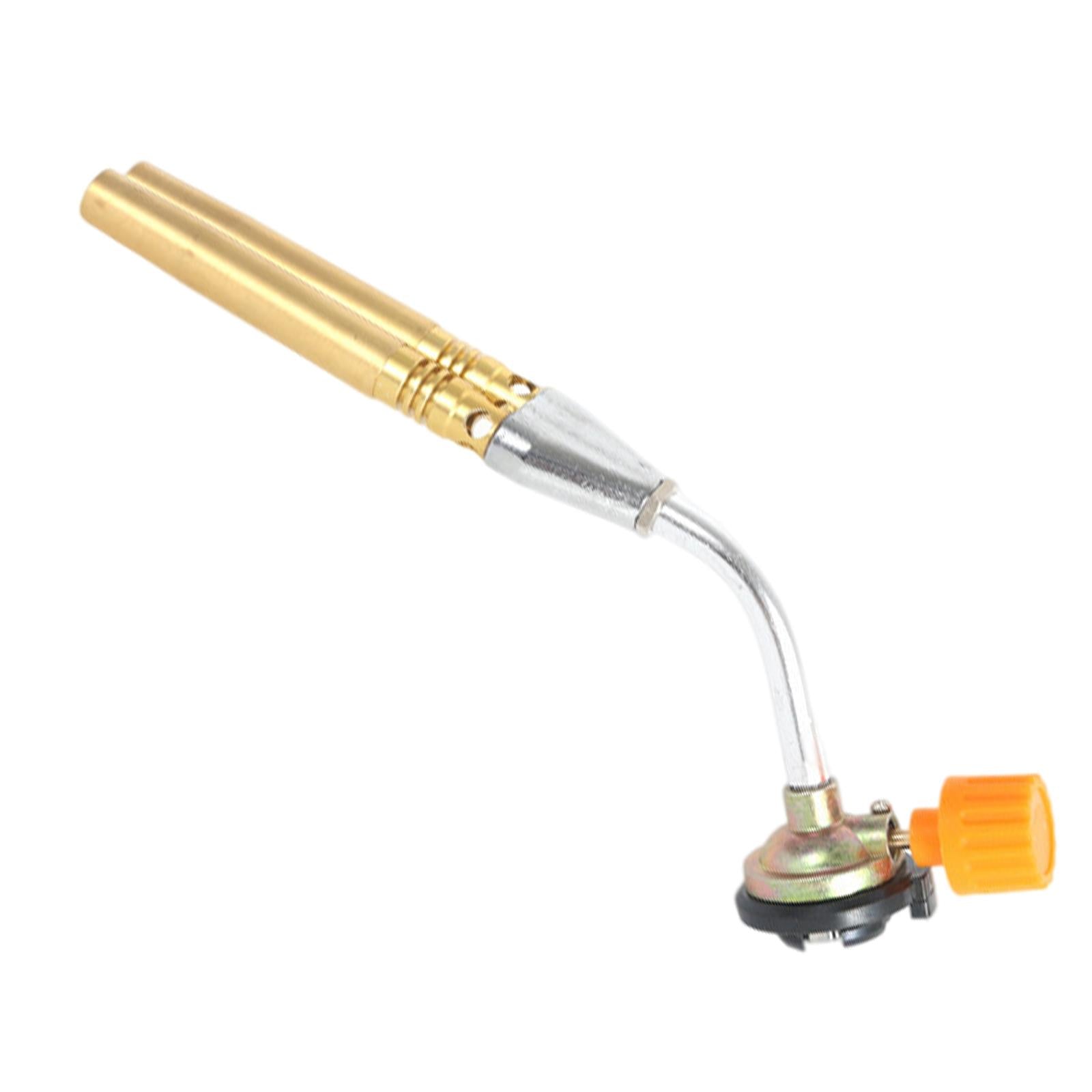 Butane Burner Brazing W/ Fan Booster Backpacking Brass for Party Garden Double Tube Silver