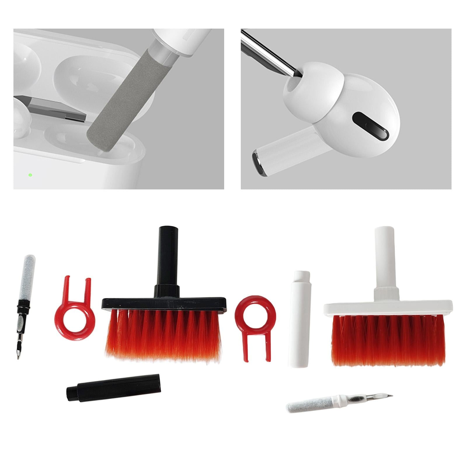 4x Keyboard Cleaning Brush Corner Gap Tools Cleaner for Keyboard Gamers PC Red