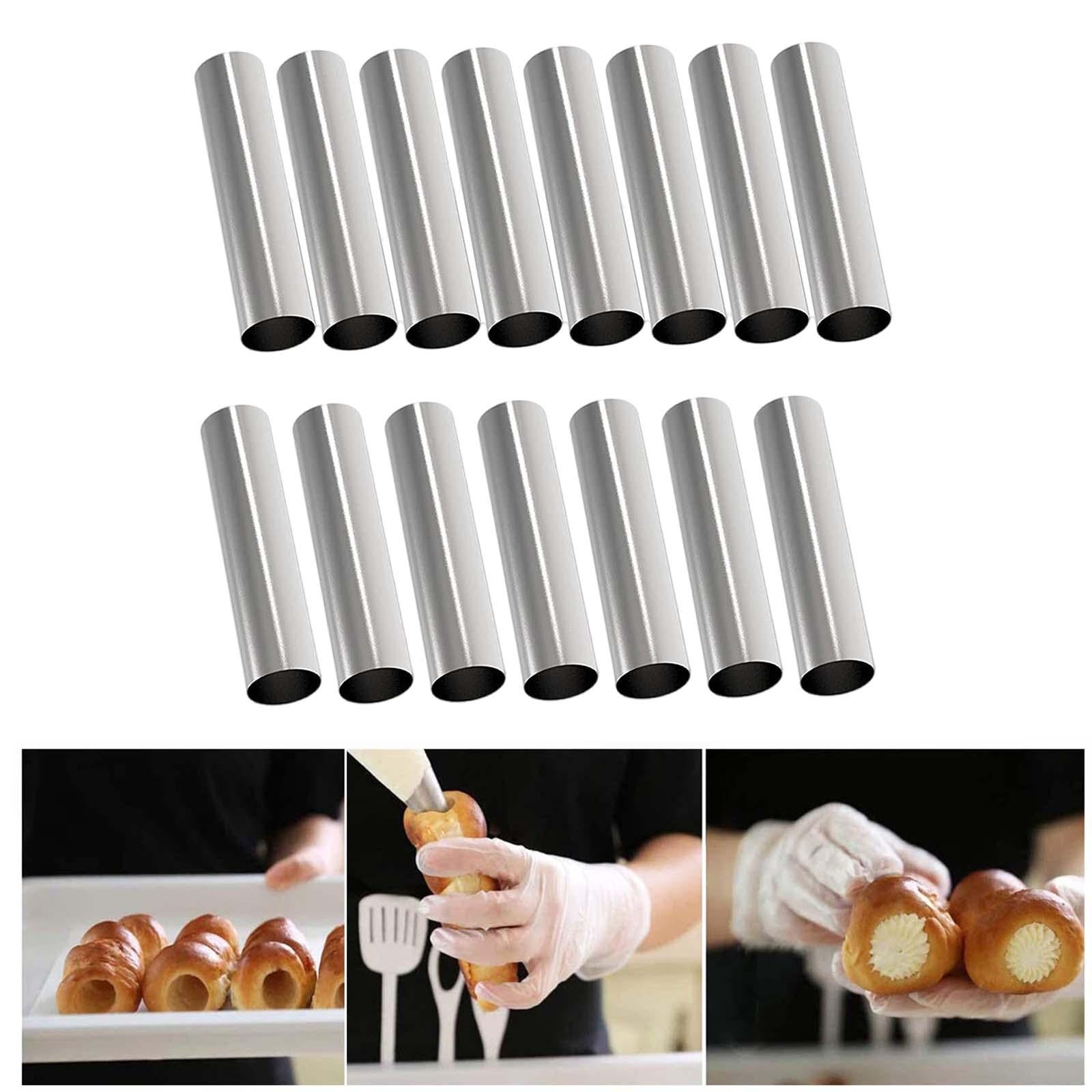 15x Stainless Steel Cannoli Form Tubes Non Stick for Ice Cream Cones Pancake
