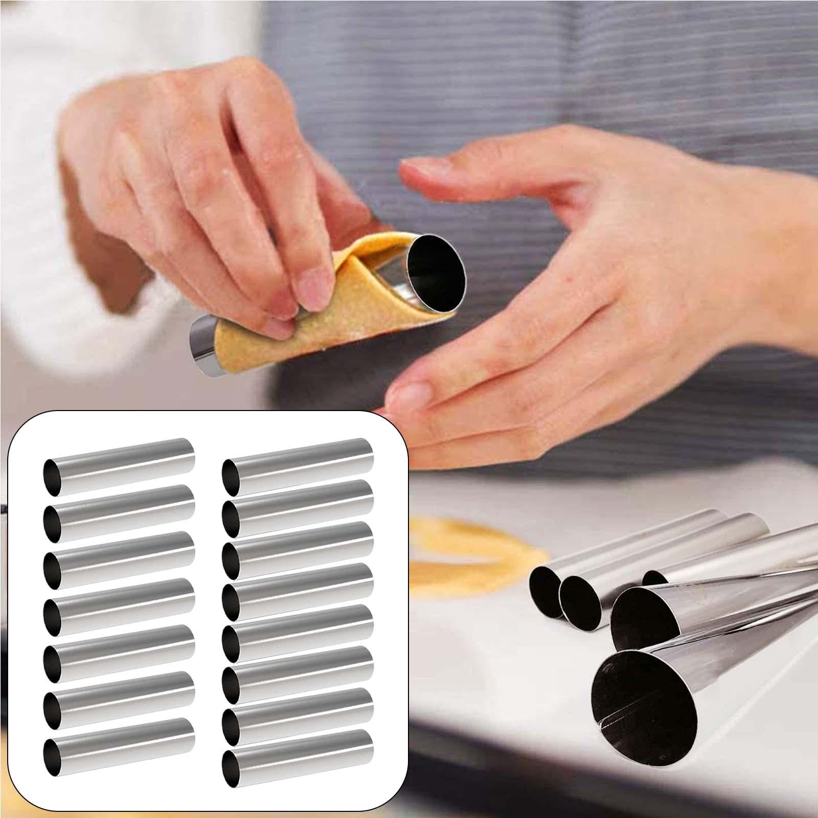 15x Stainless Steel Cannoli Form Tubes Non Stick for Ice Cream Cones Pancake