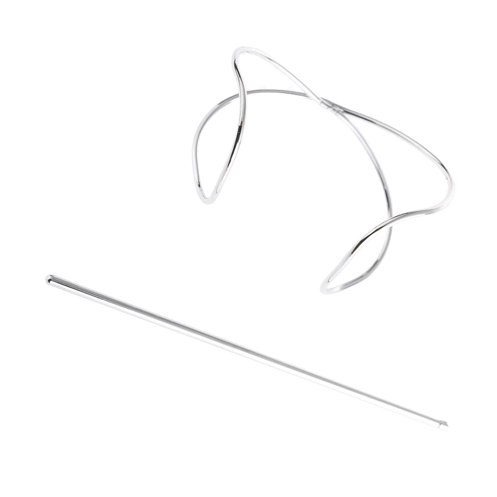 Women Boho Hairpin Stick Pin Hair Slide Clip Bun Holder Hair Accessories Silver