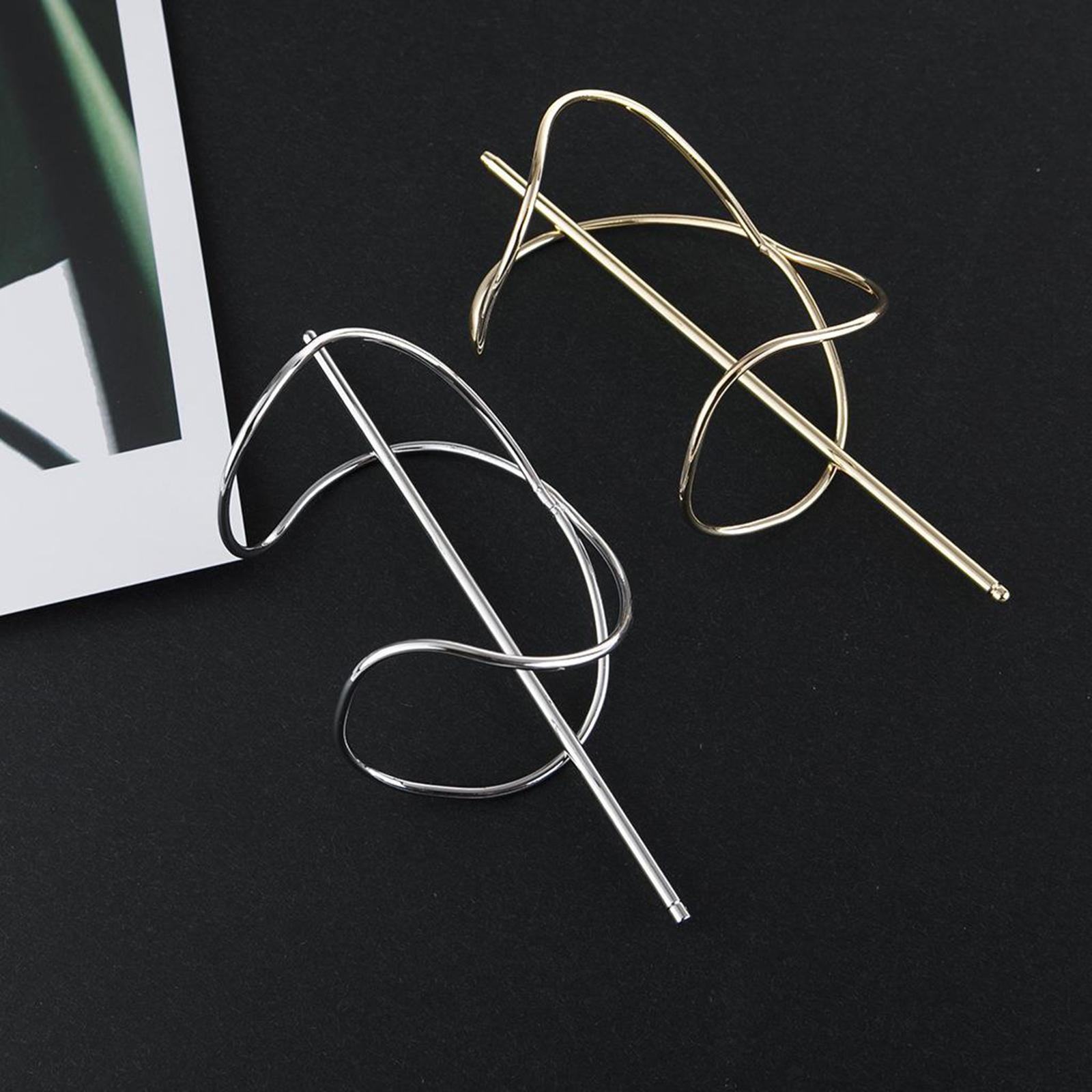Women Boho Hairpin Stick Pin Hair Slide Clip Bun Holder Hair Accessories Silver