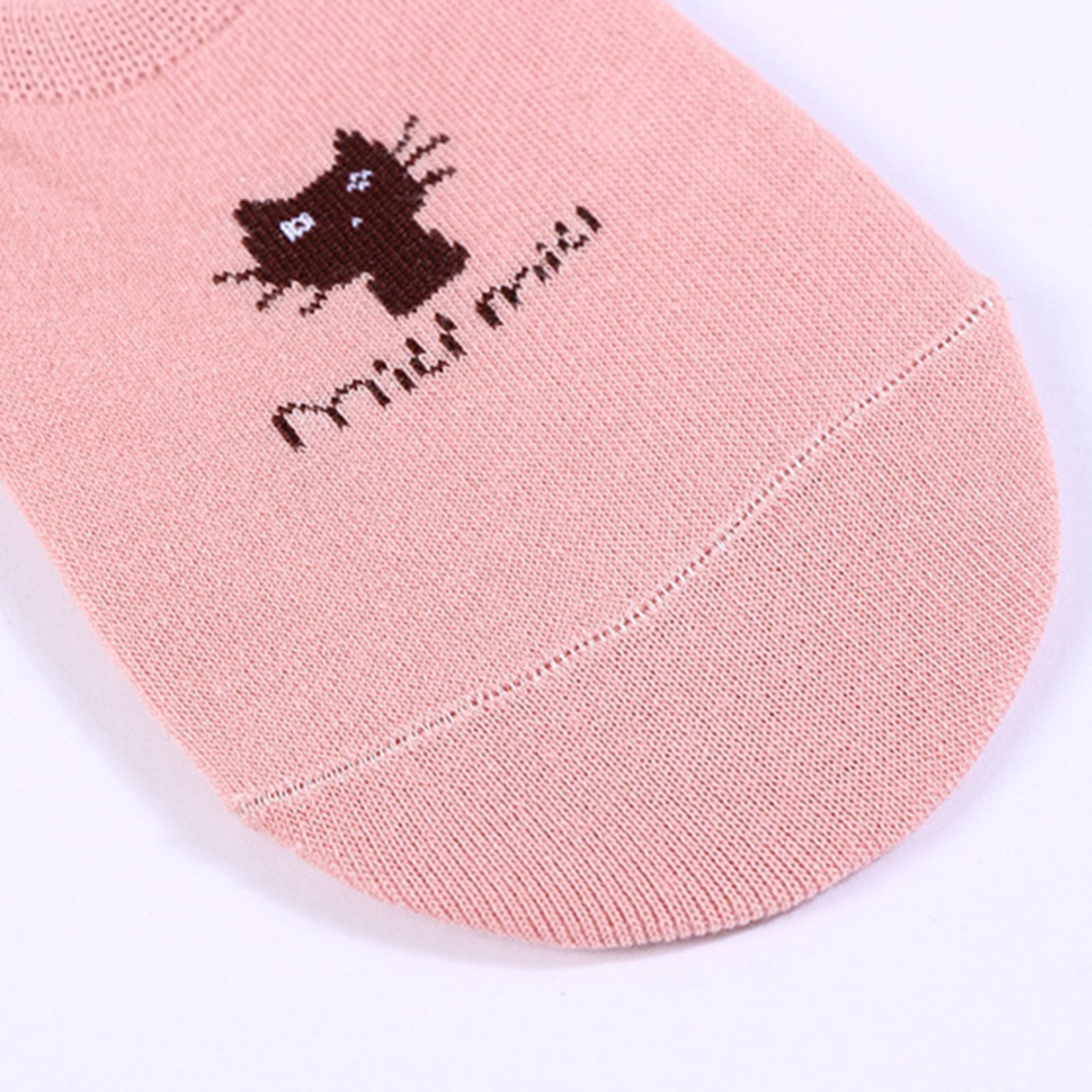 Women's 5 Pairs No Show Invisible Socks Non Slip Casual Socks Cat Pattern