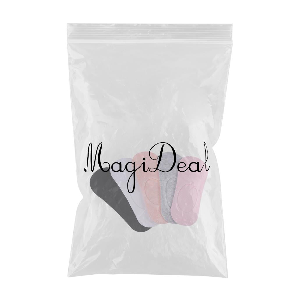 Women's 5 Pairs No Show Invisible Socks Non Slip Casual Socks Solid Color