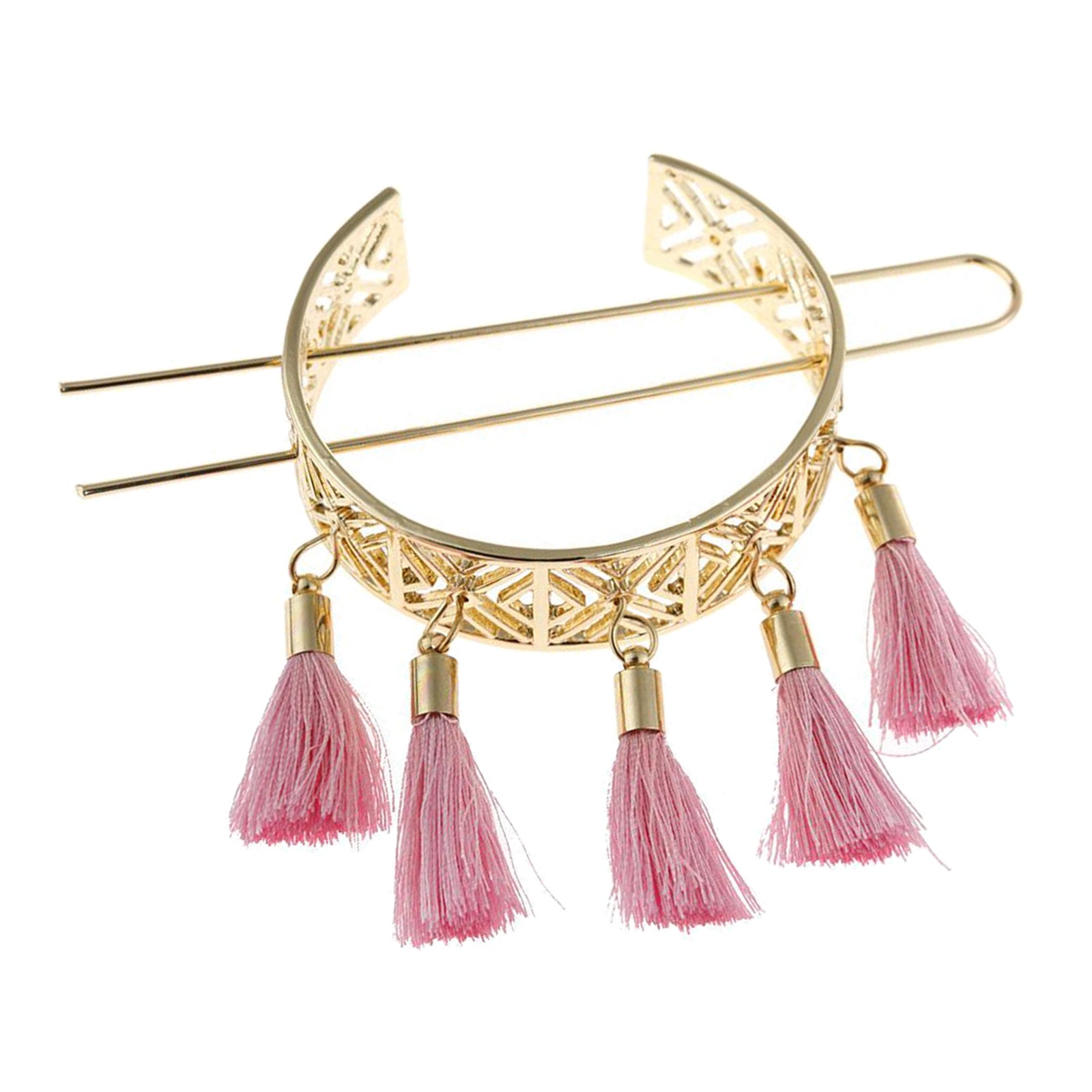 Hair Chopstick Metal Tassel Hair Pin Hair Bun Stick Styling Accessories Pink