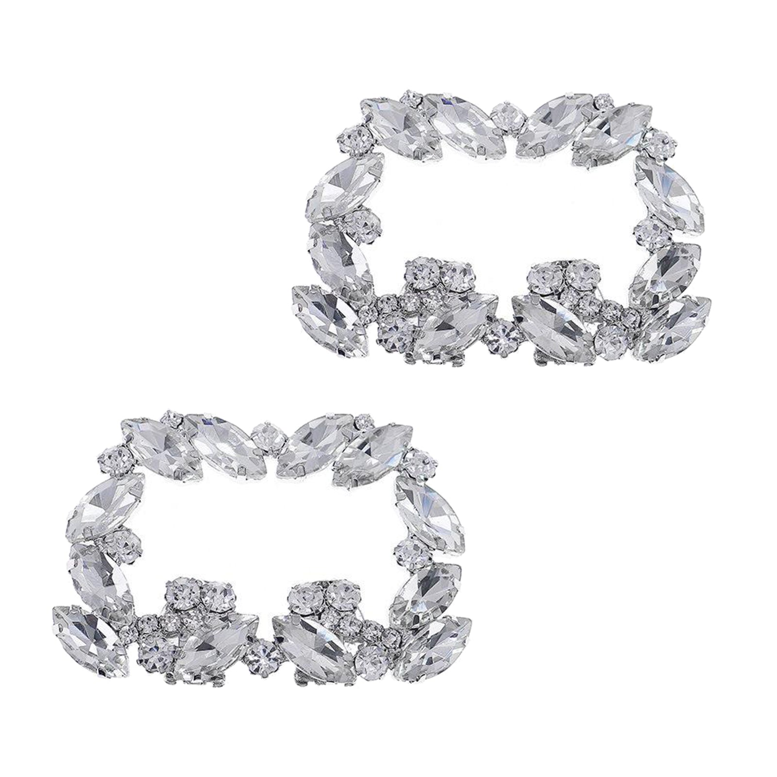 Rhinestone Crystal Shoe Clips Women Tone Buckle Wedding Bridal Party Decor