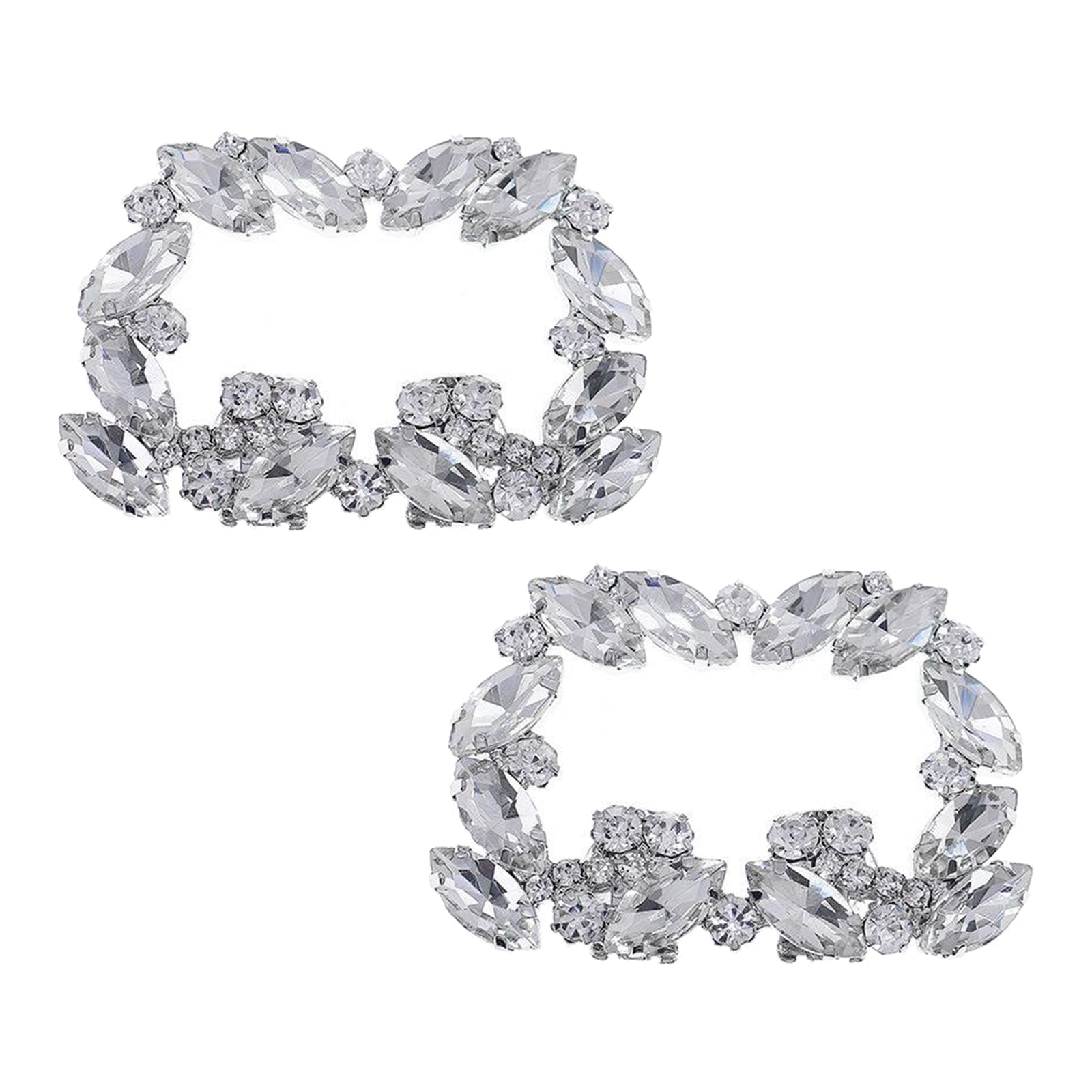 Rhinestone Crystal Shoe Clips Women Tone Buckle Wedding Bridal Party Decor