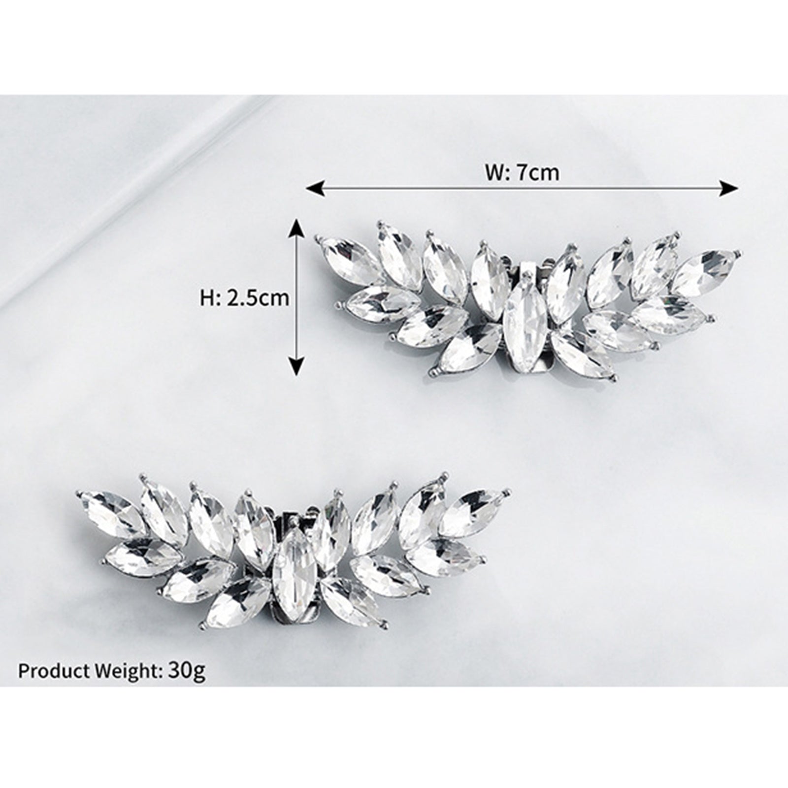 Rhinestone Bridal Shoe Clips Applique Patch with Beaded Crystal Decoration