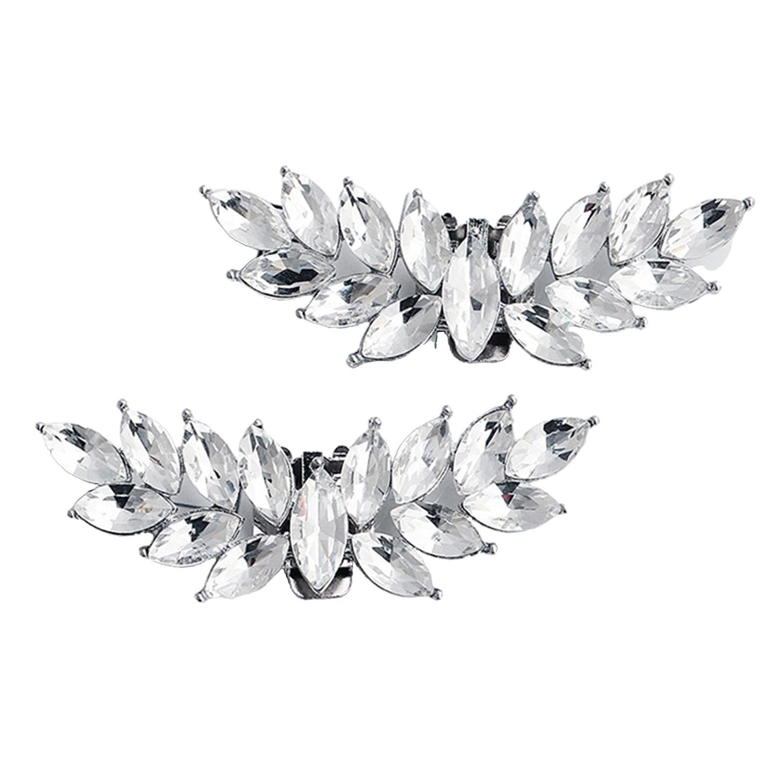 Rhinestone Bridal Shoe Clips Applique Patch with Beaded Crystal Decoration