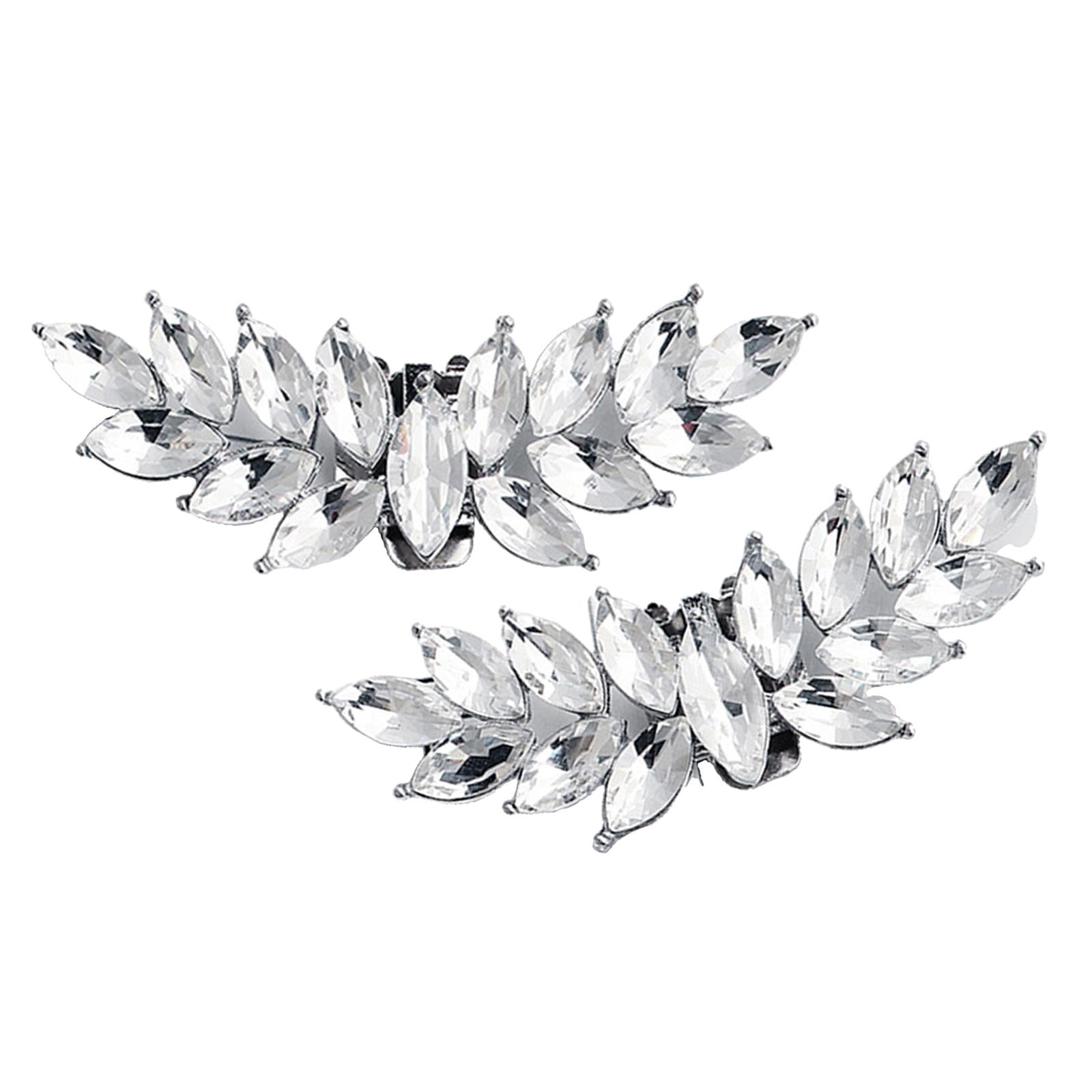Rhinestone Bridal Shoe Clips Applique Patch with Beaded Crystal Decoration