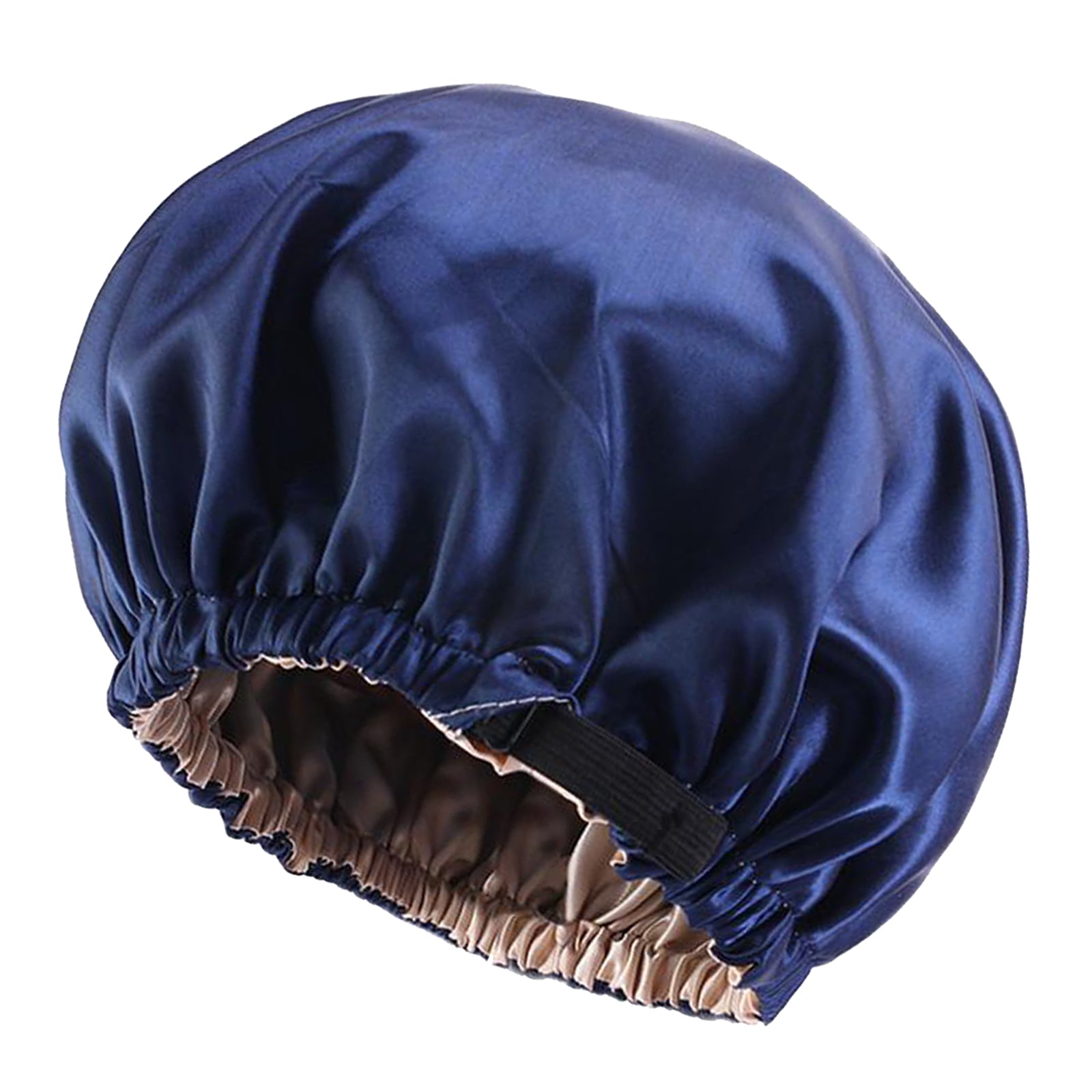 Satin Silk Bonnet Night Sleeping Cap Hat For Curly Natural Hair Navy Blue