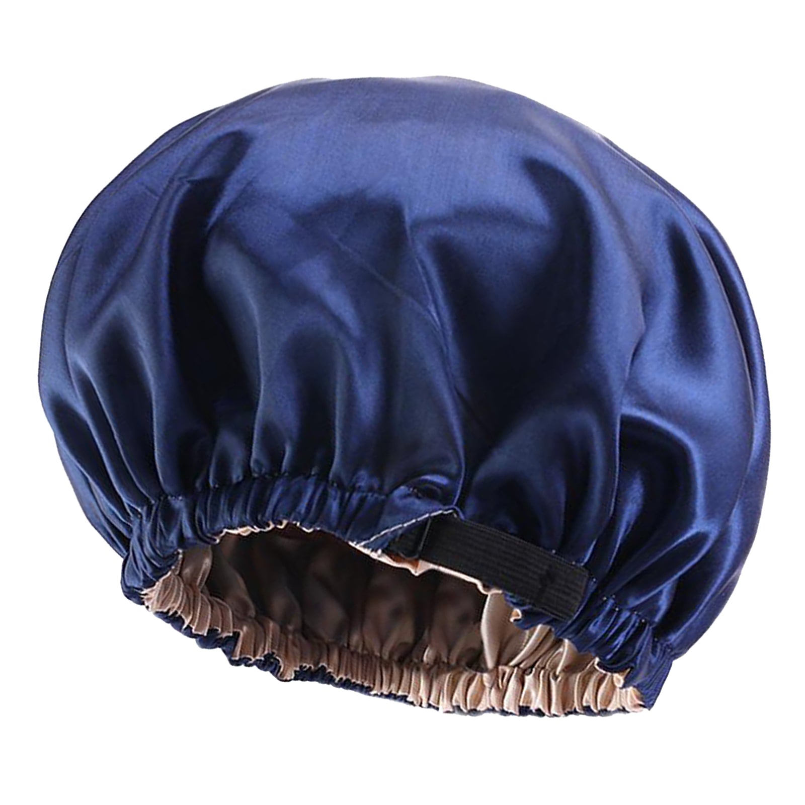 Satin Silk Bonnet Night Sleeping Cap Hat For Curly Natural Hair Navy Blue