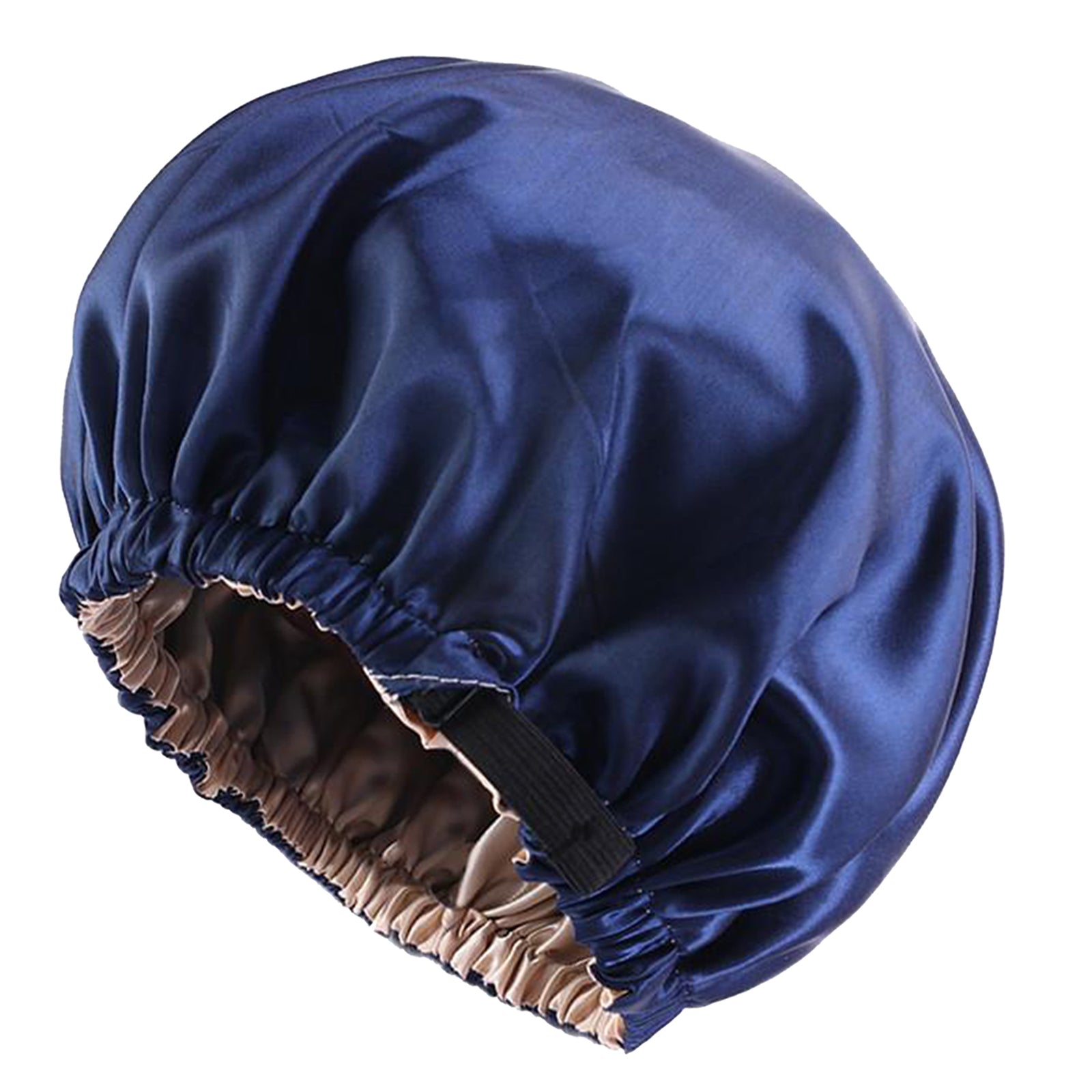 Satin Silk Bonnet Night Sleeping Cap Hat For Curly Natural Hair Navy Blue