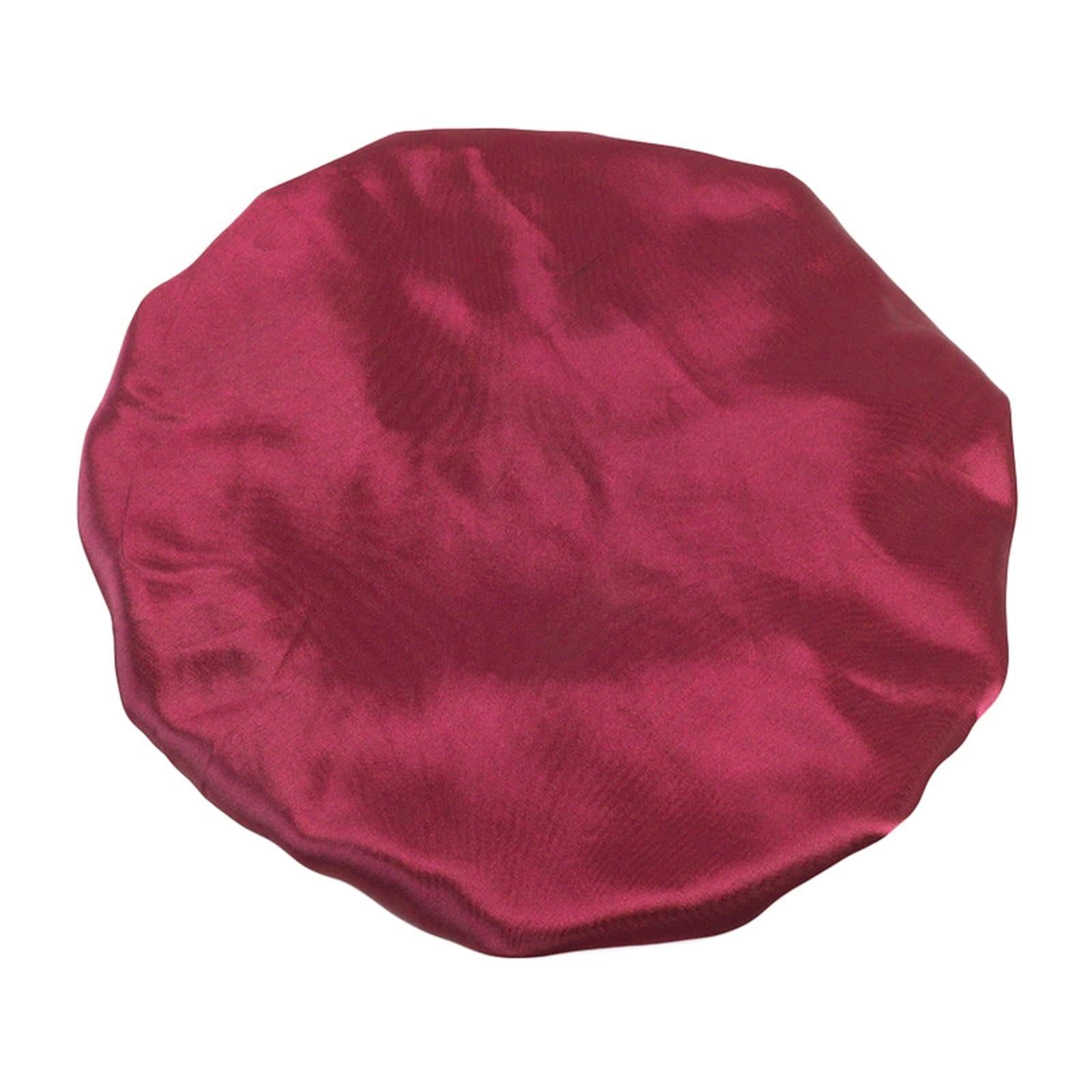 Satin Silk Bonnet Night Sleeping Cap Hat For Curly Natural Hair Wine Red