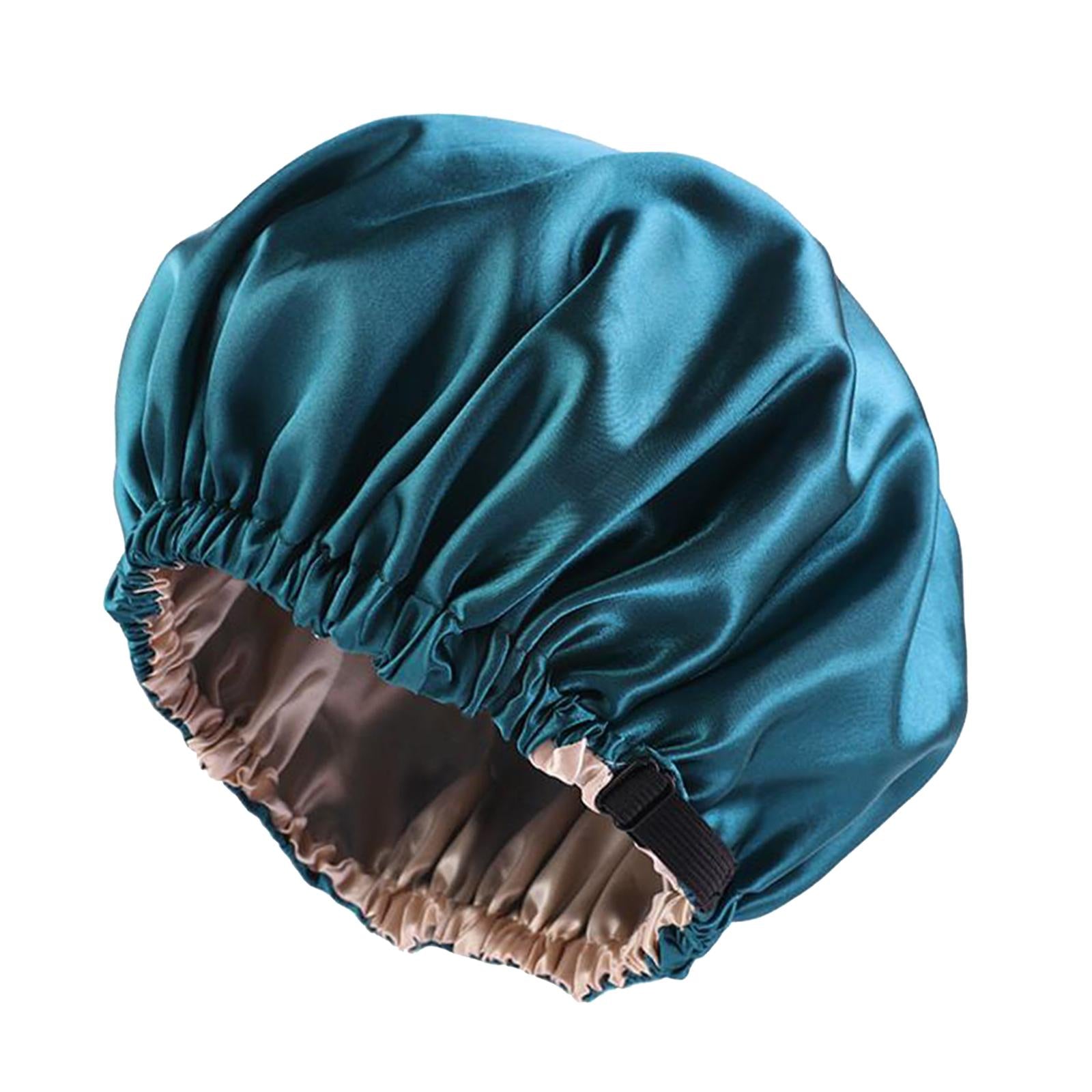 Satin Silk Bonnet Night Sleeping Cap Hat For Curly Natural Hair Blue