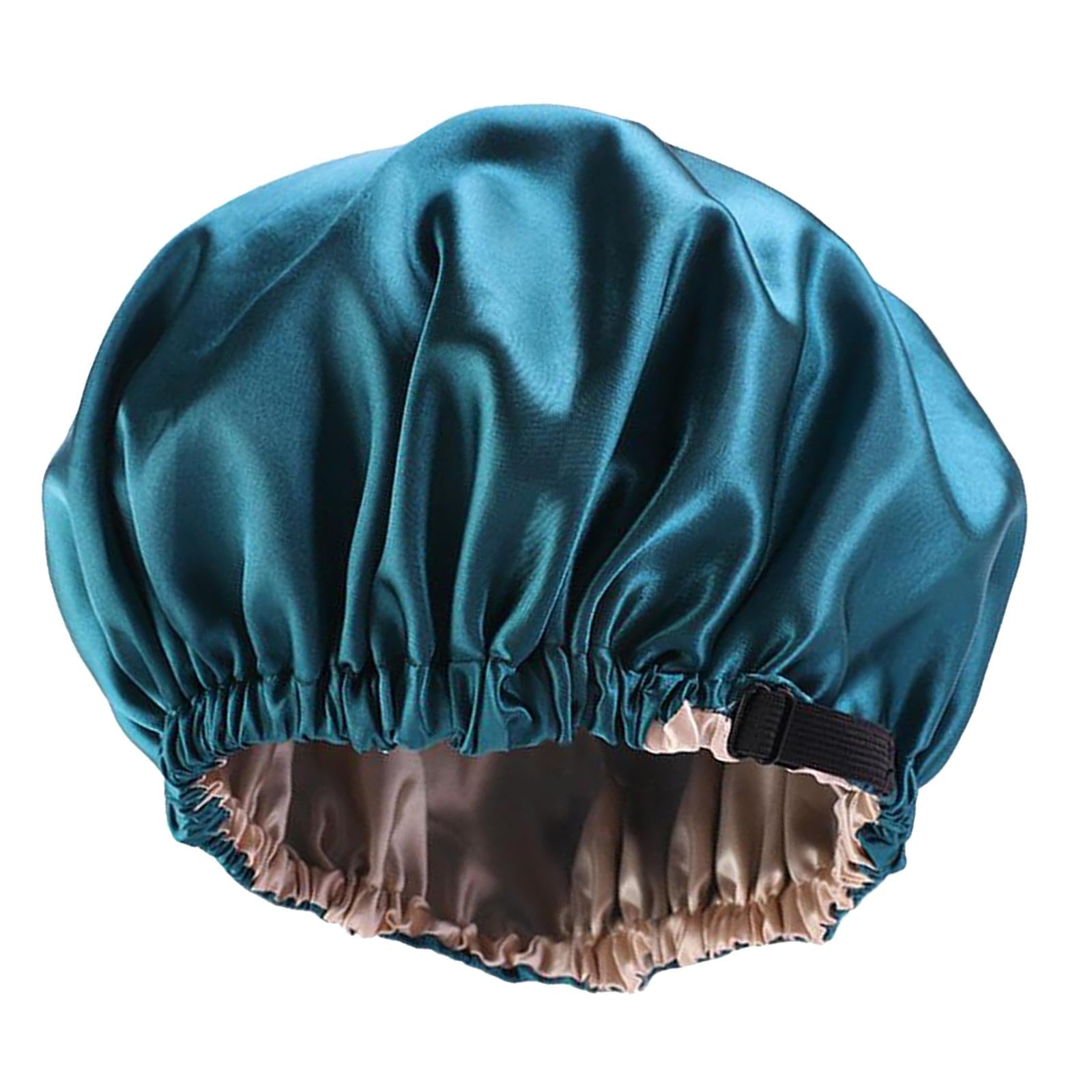 Satin Silk Bonnet Night Sleeping Cap Hat For Curly Natural Hair Blue