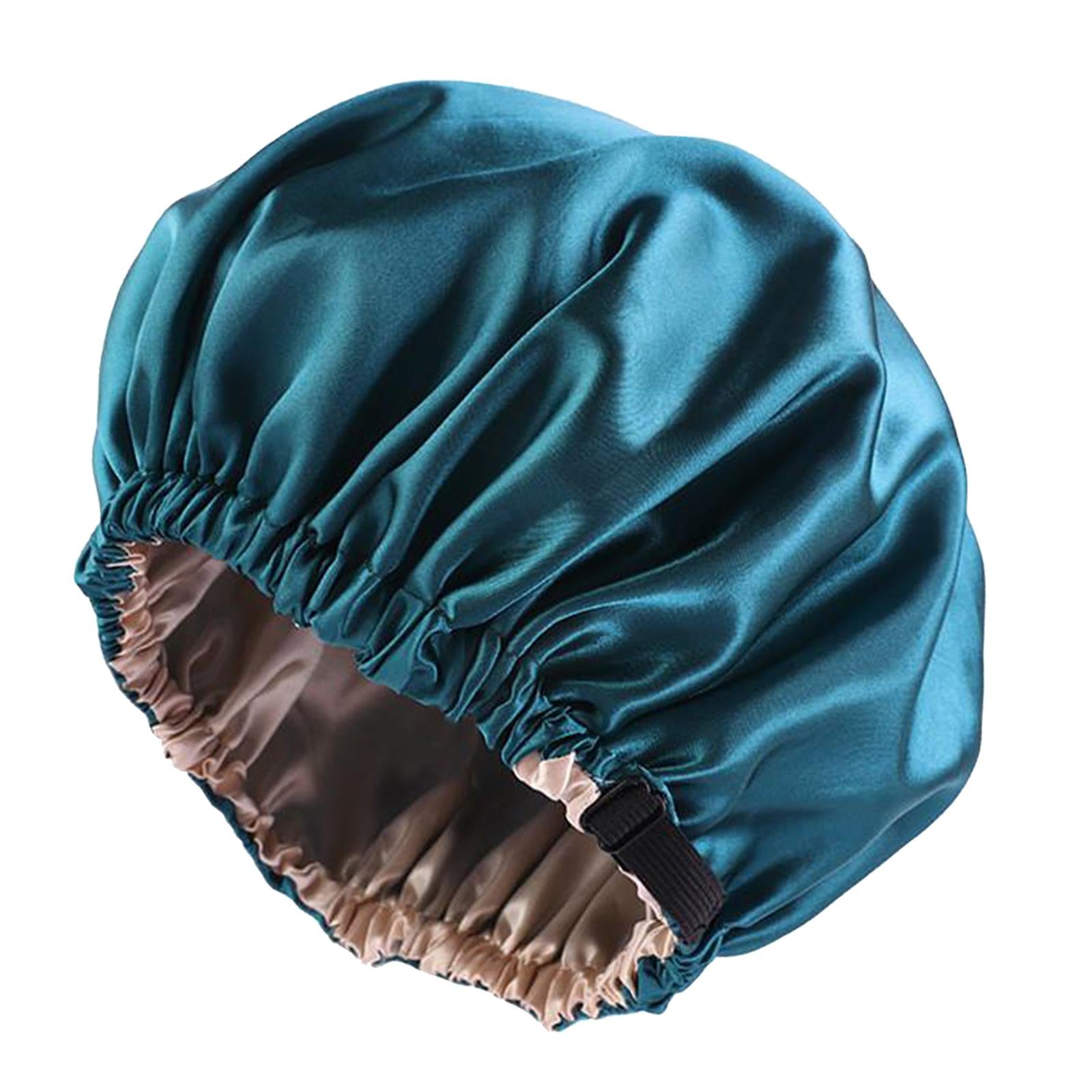 Satin Silk Bonnet Night Sleeping Cap Hat For Curly Natural Hair Blue