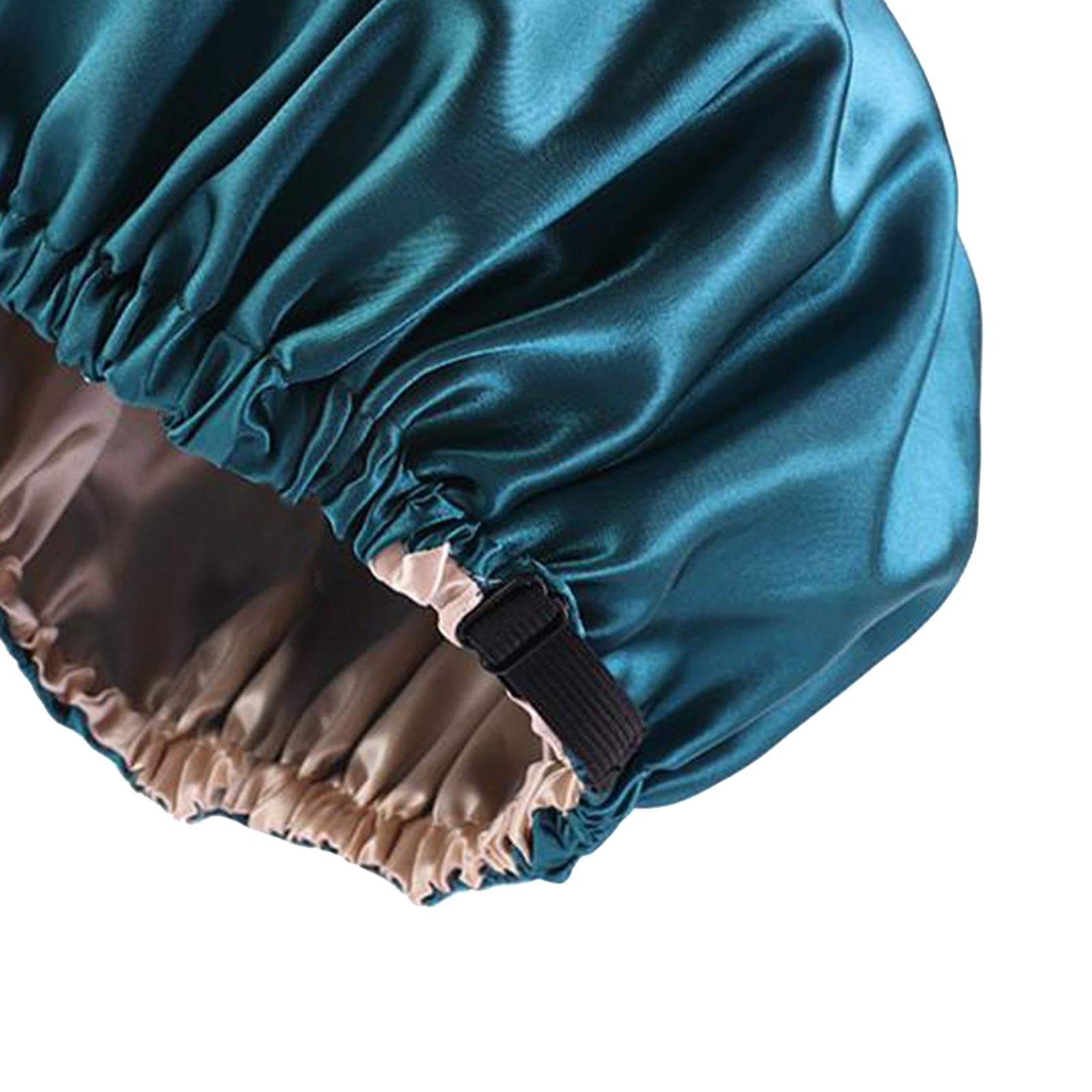 Satin Silk Bonnet Night Sleeping Cap Hat For Curly Natural Hair Blue