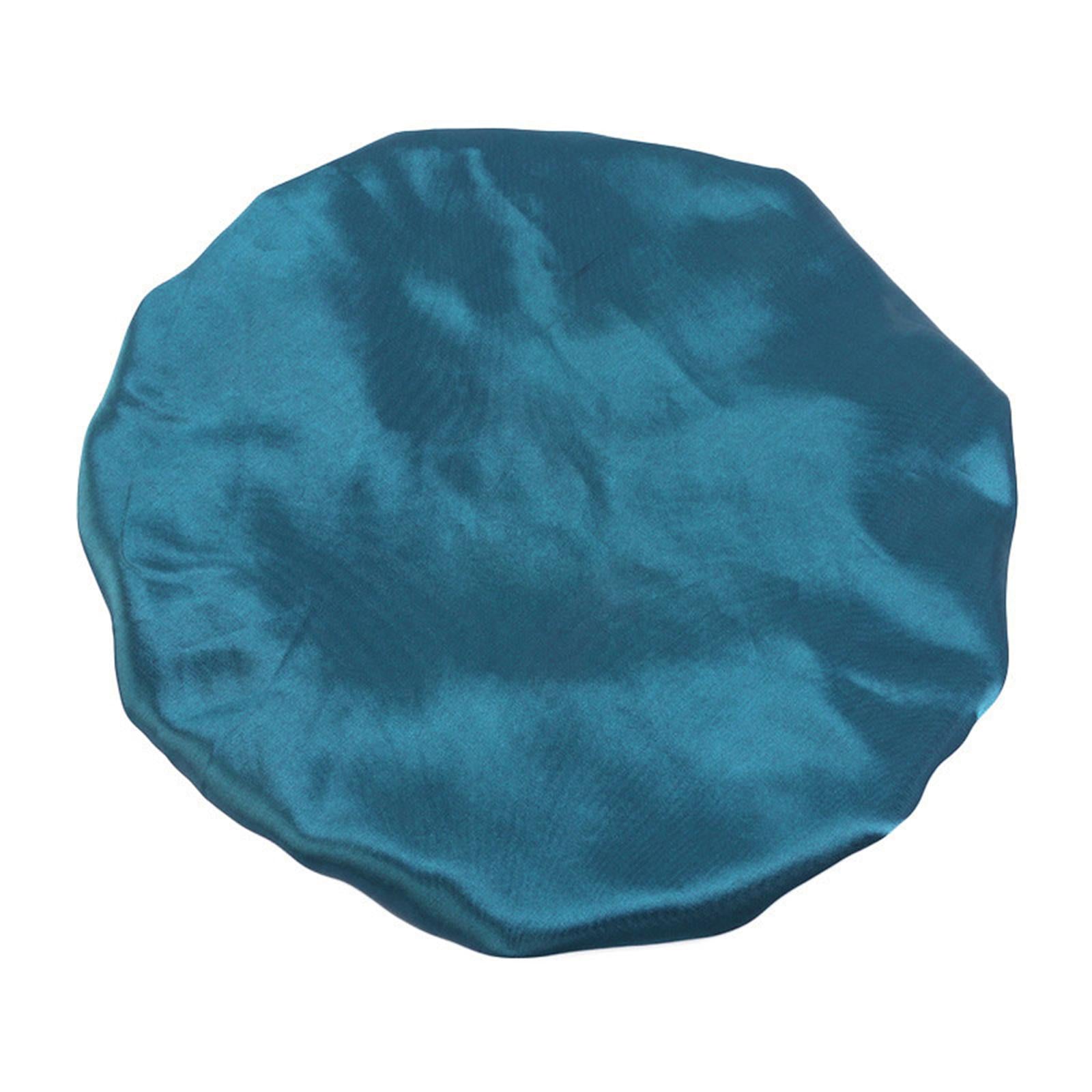Satin Silk Bonnet Night Sleeping Cap Hat For Curly Natural Hair Blue