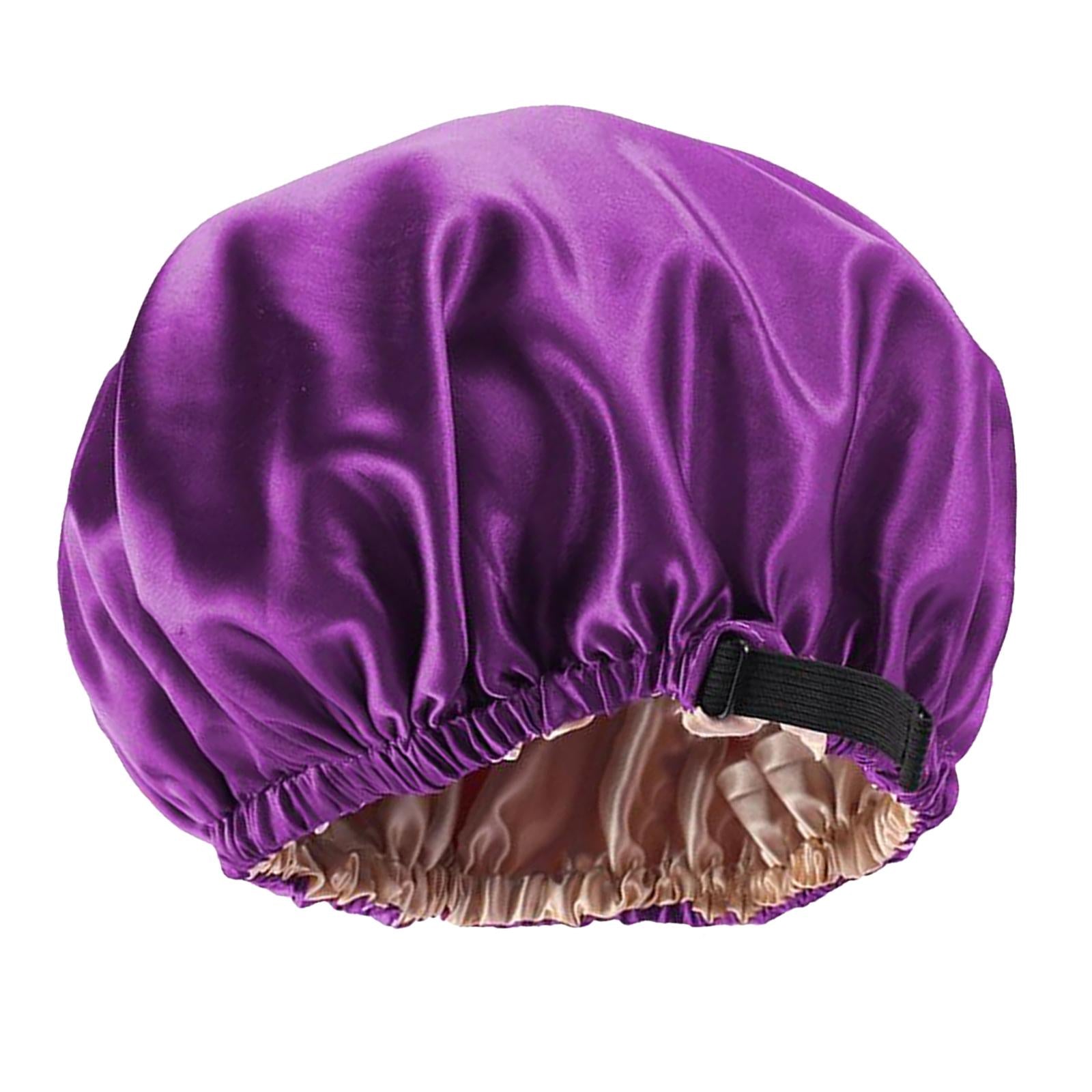 Satin Silk Bonnet Night Sleeping Cap Hat For Curly Natural Hair Purple
