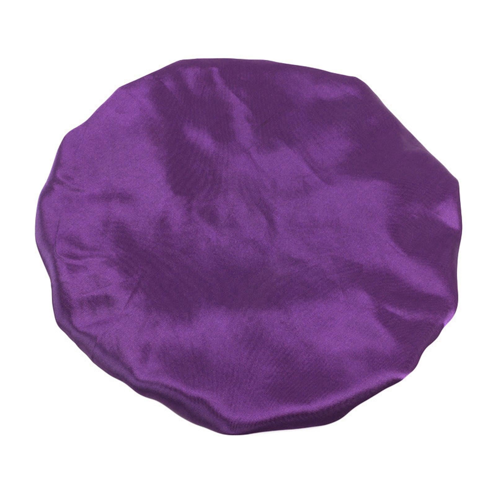 Satin Silk Bonnet Night Sleeping Cap Hat For Curly Natural Hair Purple