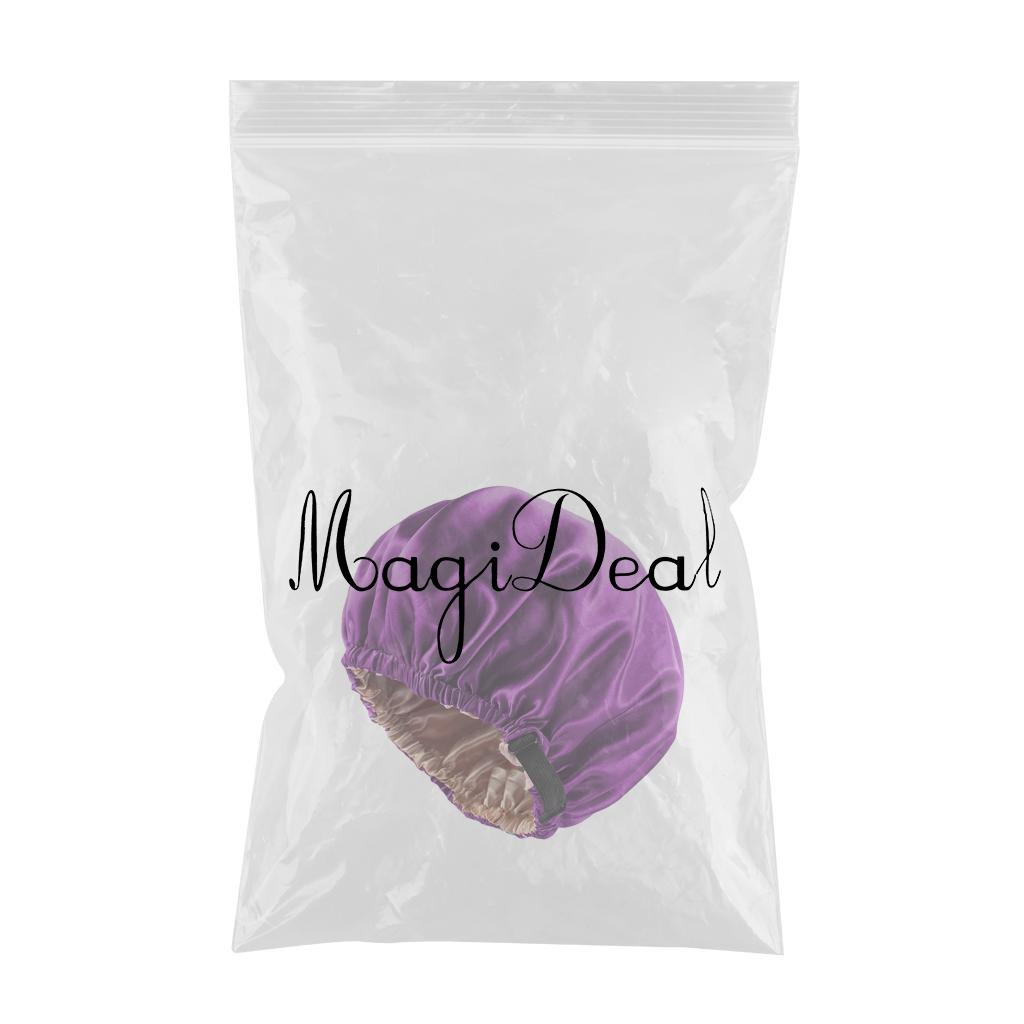 Satin Silk Bonnet Night Sleeping Cap Hat For Curly Natural Hair Purple