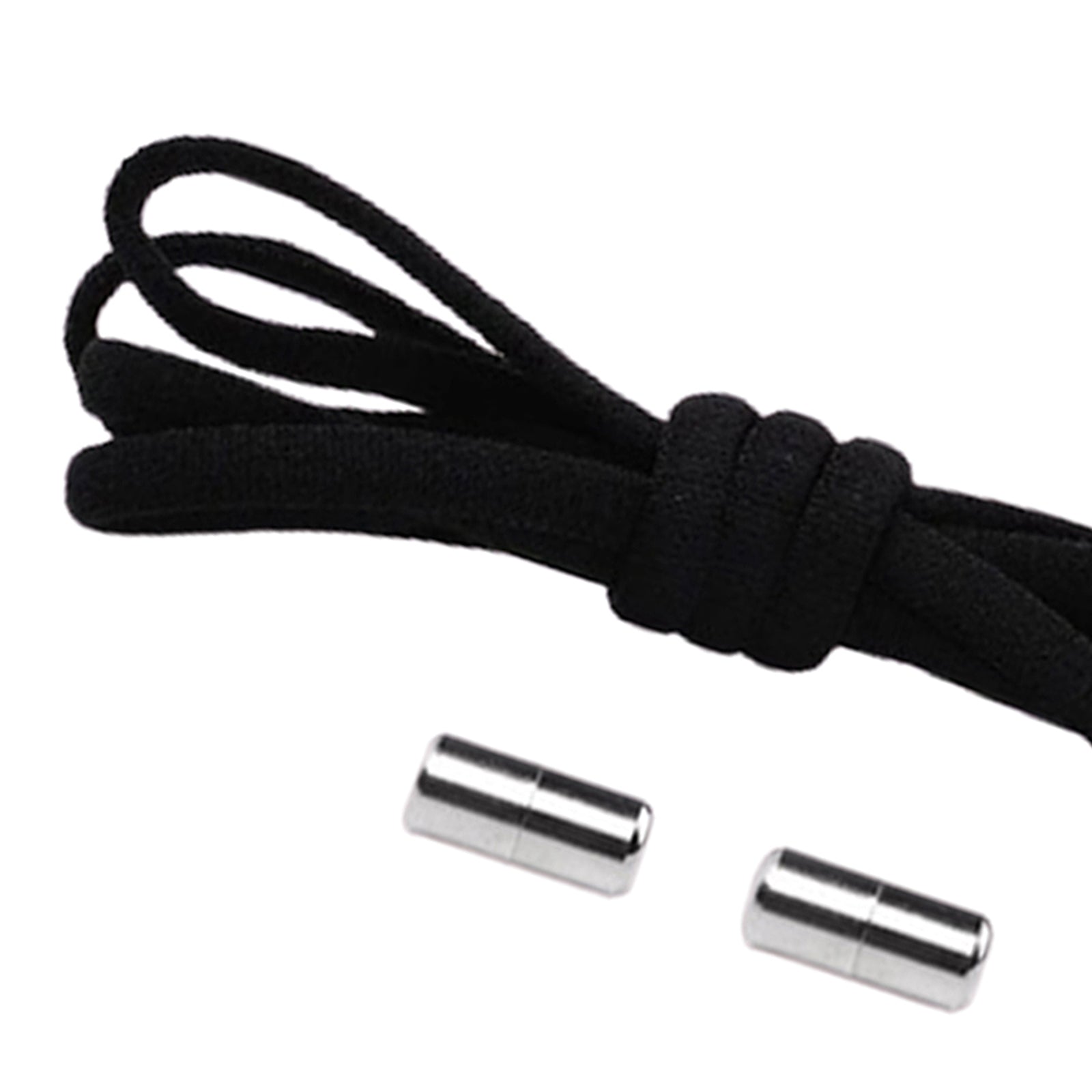 No Tie Shoelaces Elastic Lock Shoes Trainers Lazy Laces Black