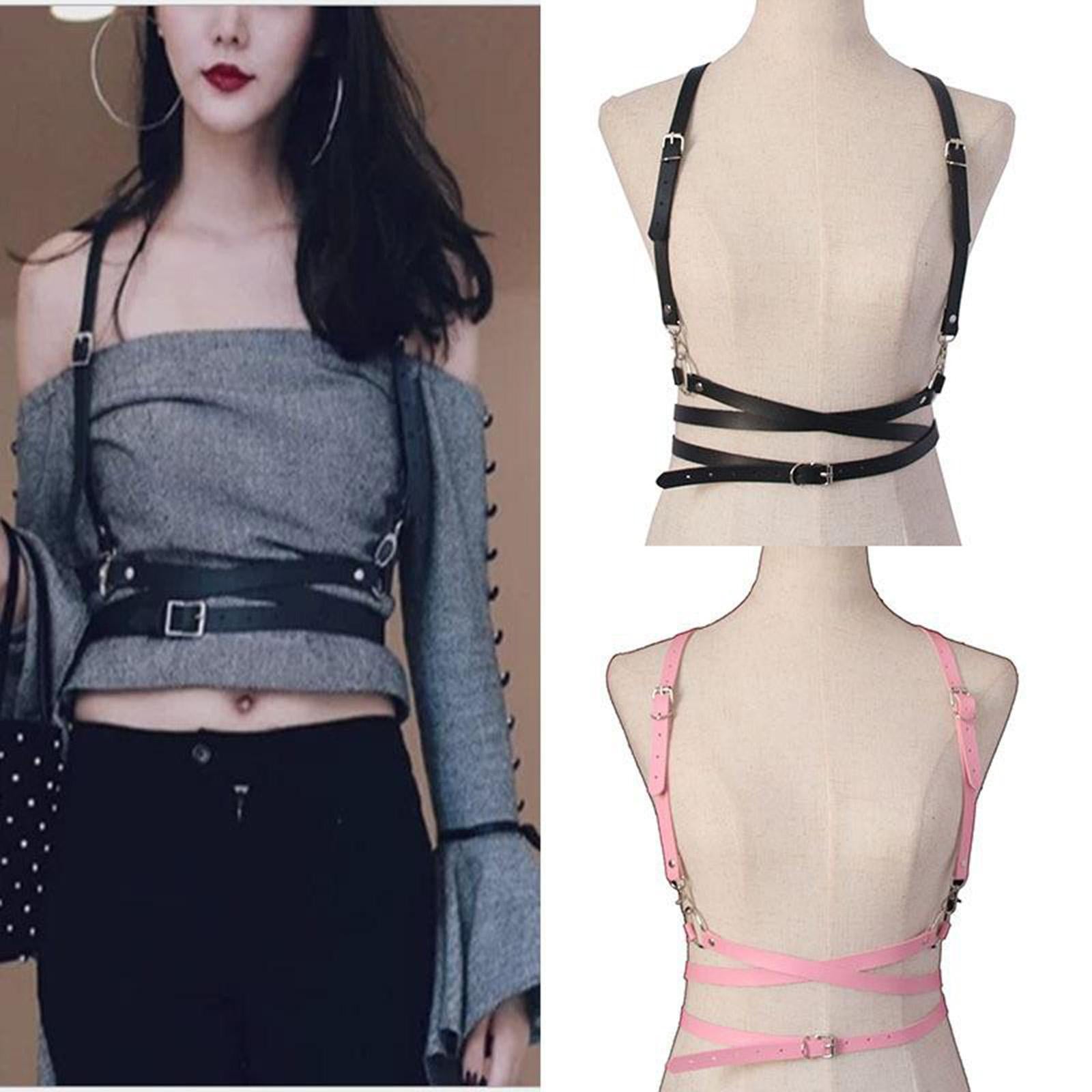 Women Gothic Leather Harness Bands Waist Straps Garter Belt Body Strappy