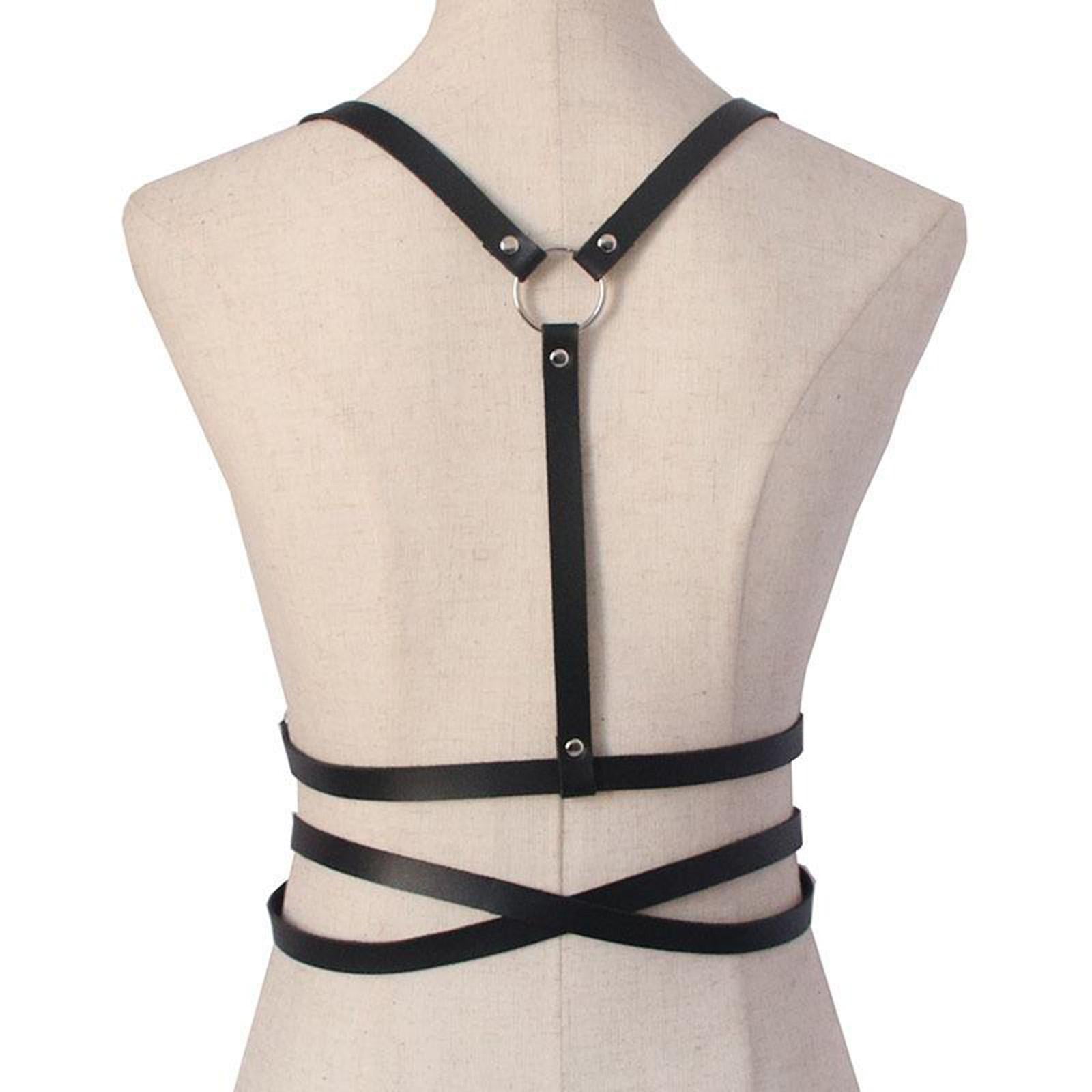 Women Gothic Leather Harness Bands Waist Straps Garter Belt Body Strappy