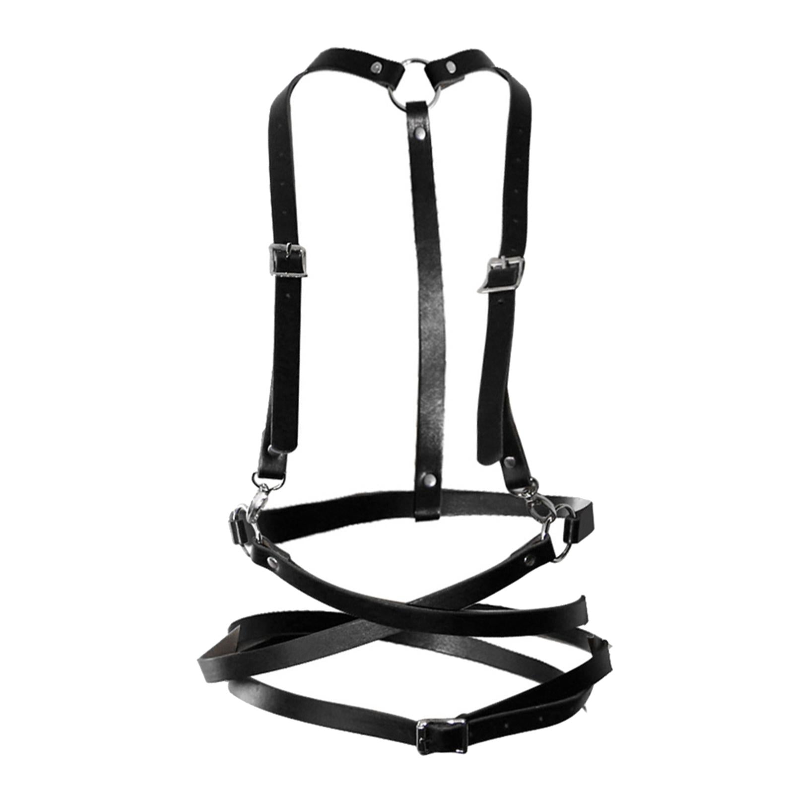 Women Gothic Leather Harness Bands Waist Straps Garter Belt Body Strappy