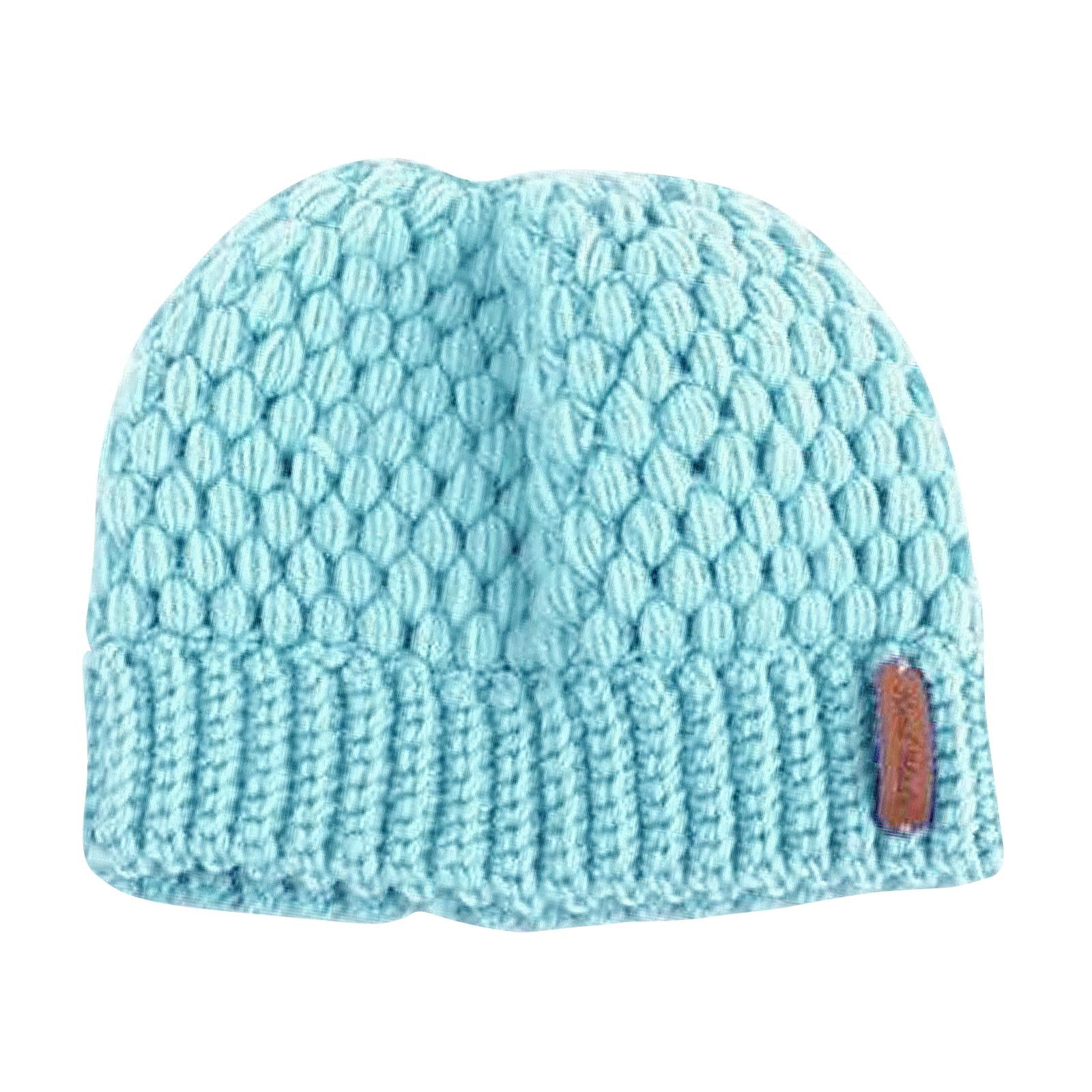 Ponytail Messy Bun Beanie Hats Knit Stretchy Beanie Hats Cap Blue