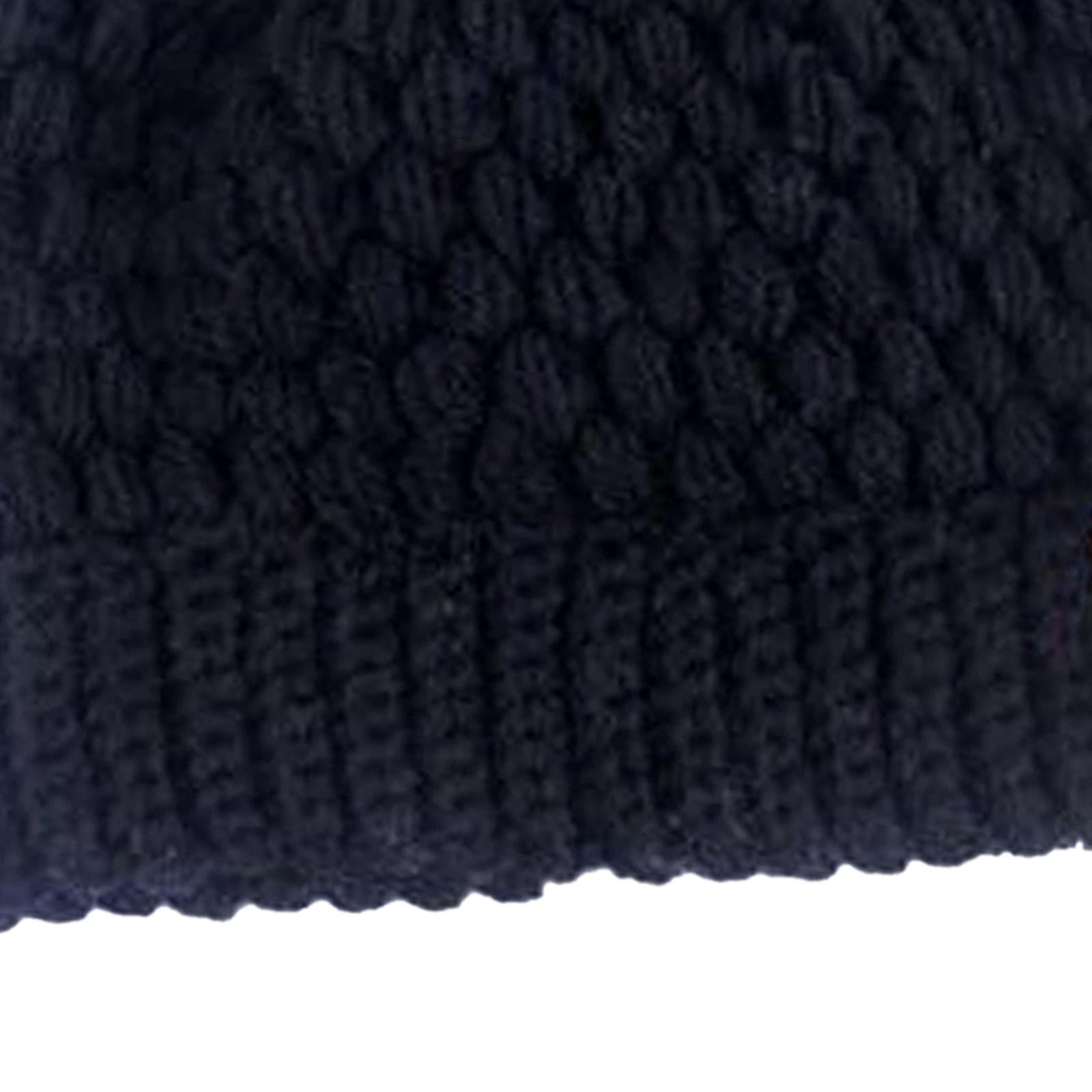 Ponytail Messy Bun Beanie Hats Knit Stretchy Beanie Hats Cap Black