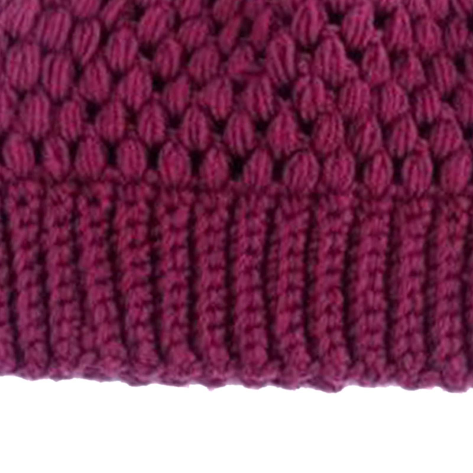 Ponytail Messy Bun Beanie Hats Knit Stretchy Beanie Hats Cap Taro Milk
