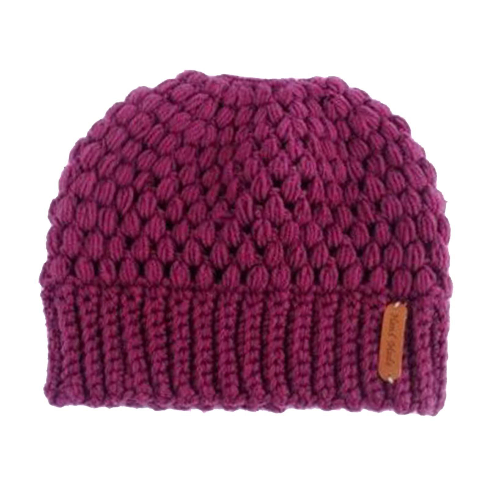 Ponytail Messy Bun Beanie Hats Knit Stretchy Beanie Hats Cap Taro Milk