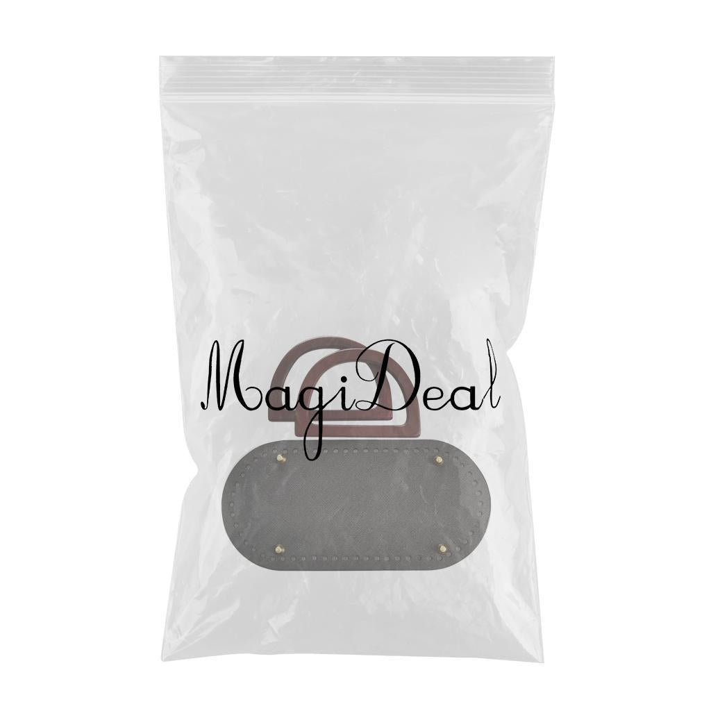 Crochet Bag Bottom Leather Base Tote Handle Set DIY Knitting bAG Style 4