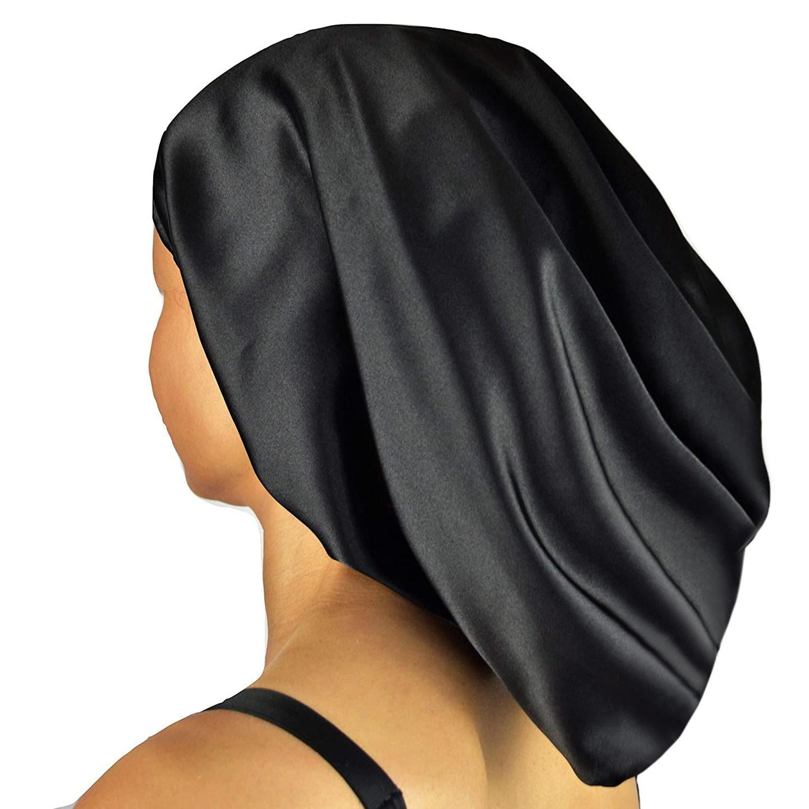 Women Silk Hats Hair Wrap Night Sleeping Hair Care Soft Bonnet Hat Pink