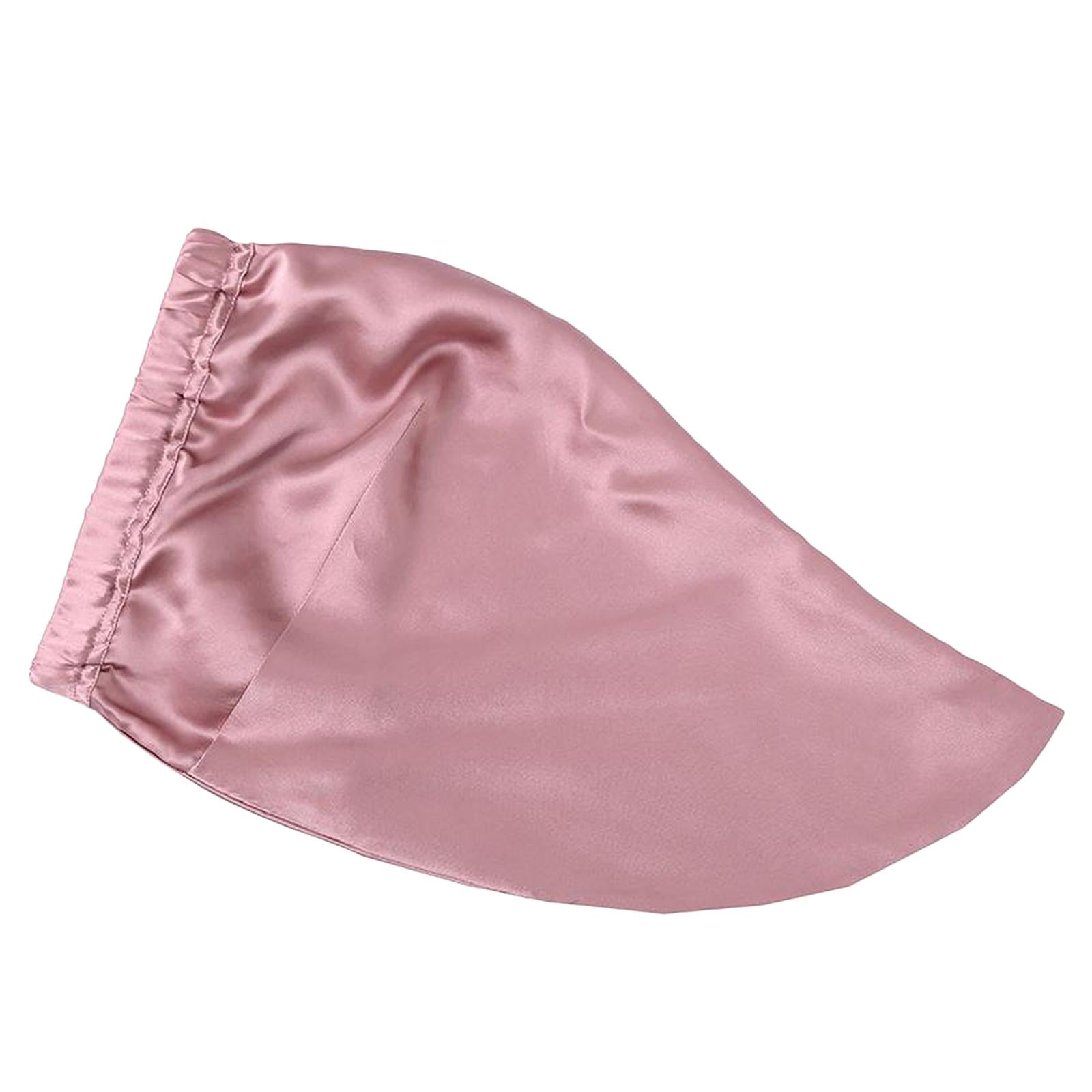Women Silk Hats Hair Wrap Night Sleeping Hair Care Soft Bonnet Hat Pink