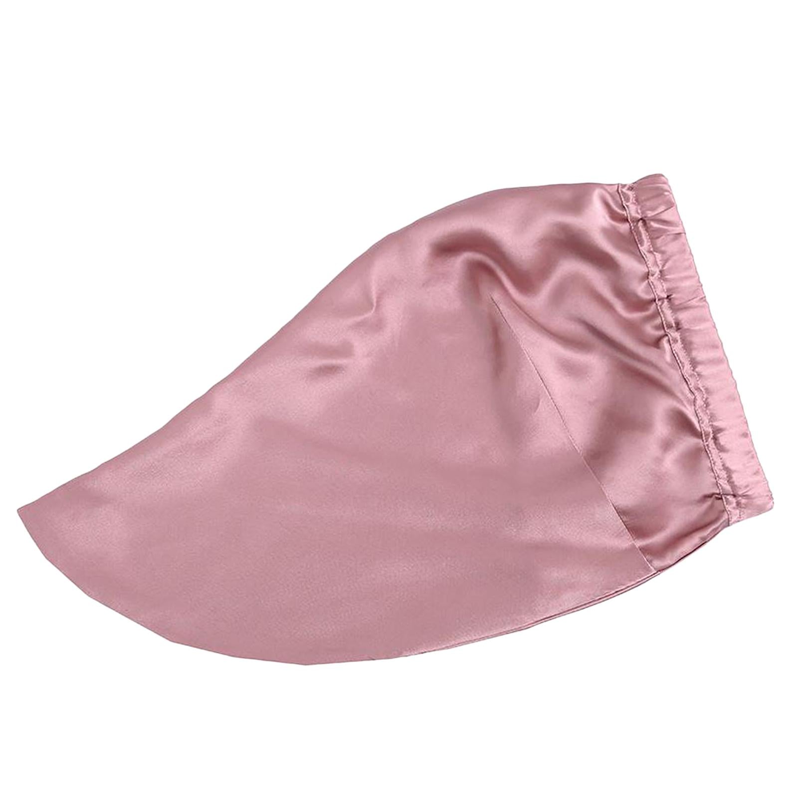 Women Silk Hats Hair Wrap Night Sleeping Hair Care Soft Bonnet Hat Pink