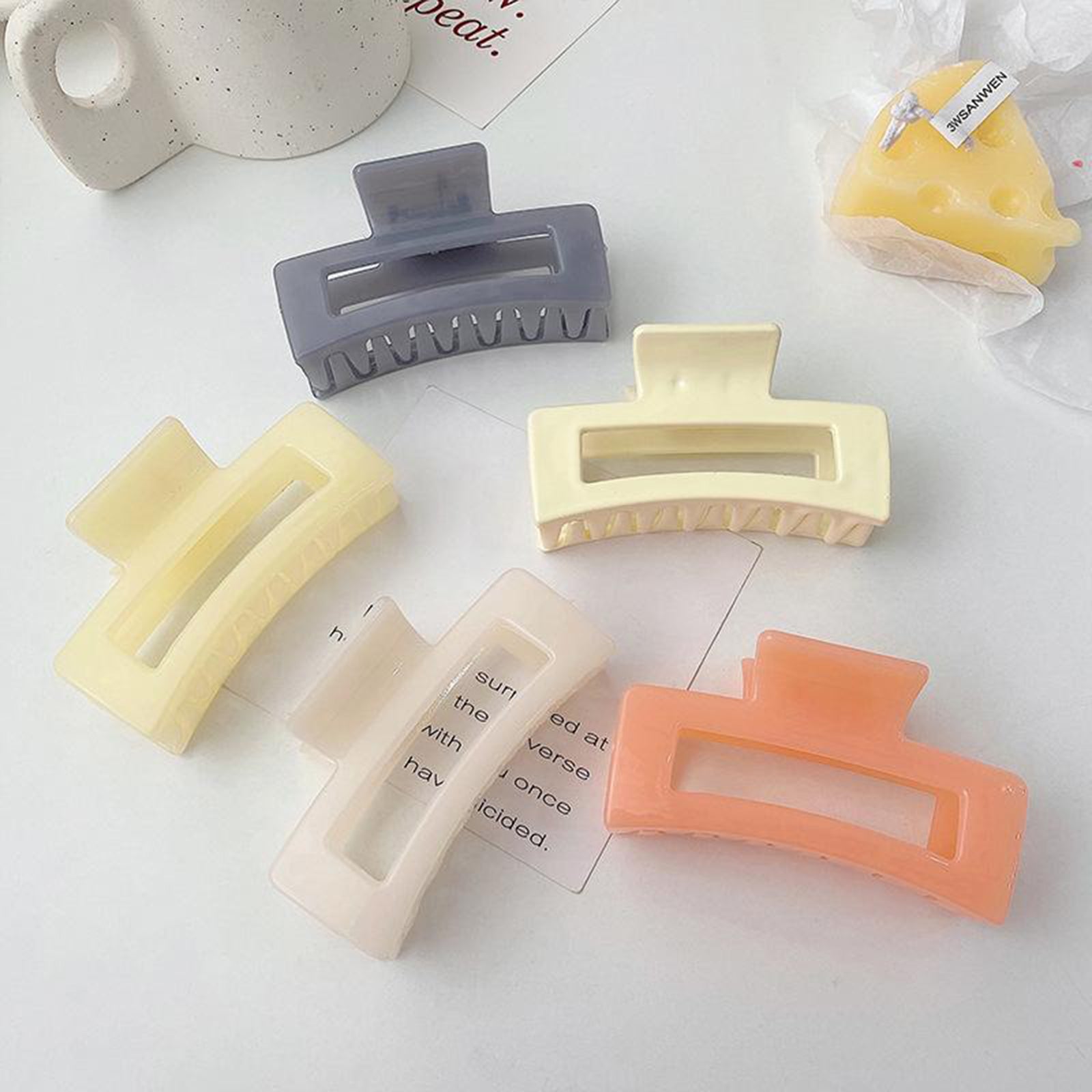 Half Claw Hair Clip Acrylic Hair Jaw Paw Hair Accessories Yellow