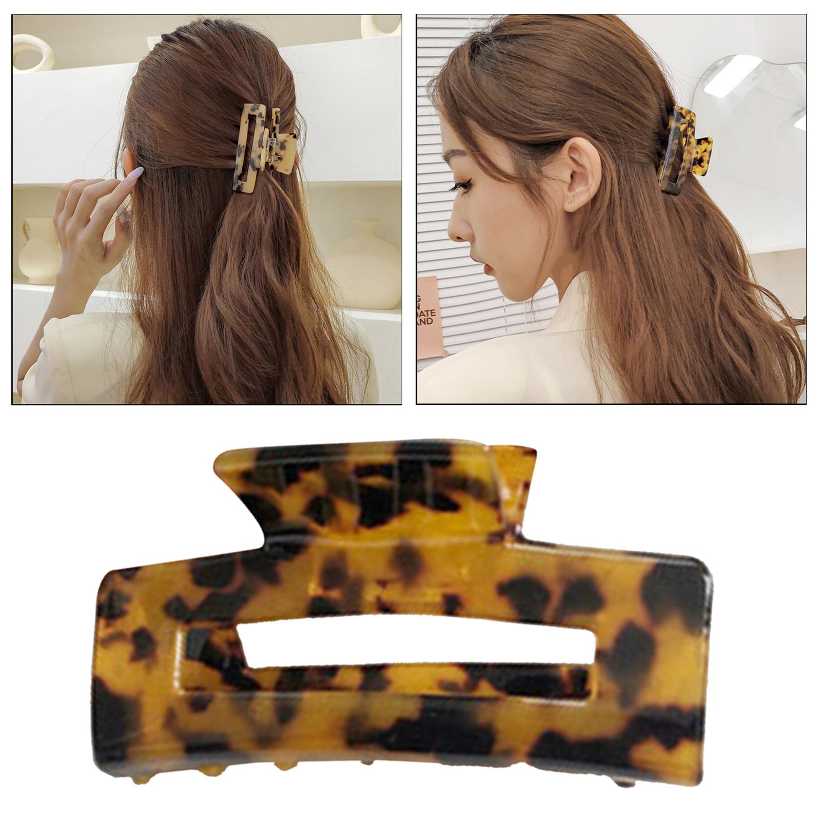 Half Claw Hair Clip Acrylic Hair Jaw Paw Hair Accessories Dark Leopard