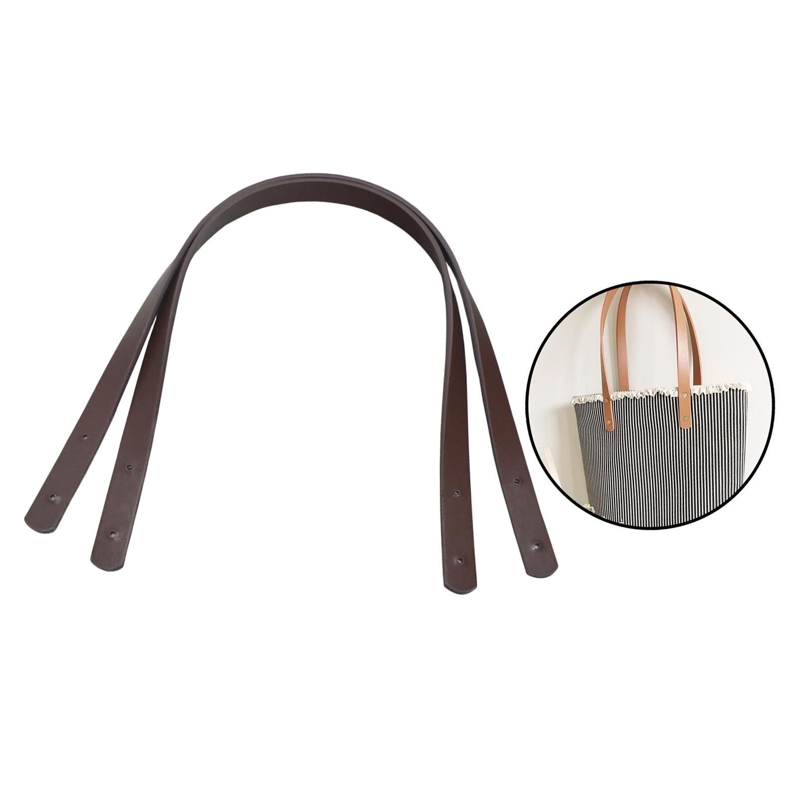 2x Bag Strap Belt Shoulder Bag Replacement Handle 60CM Dark Brown