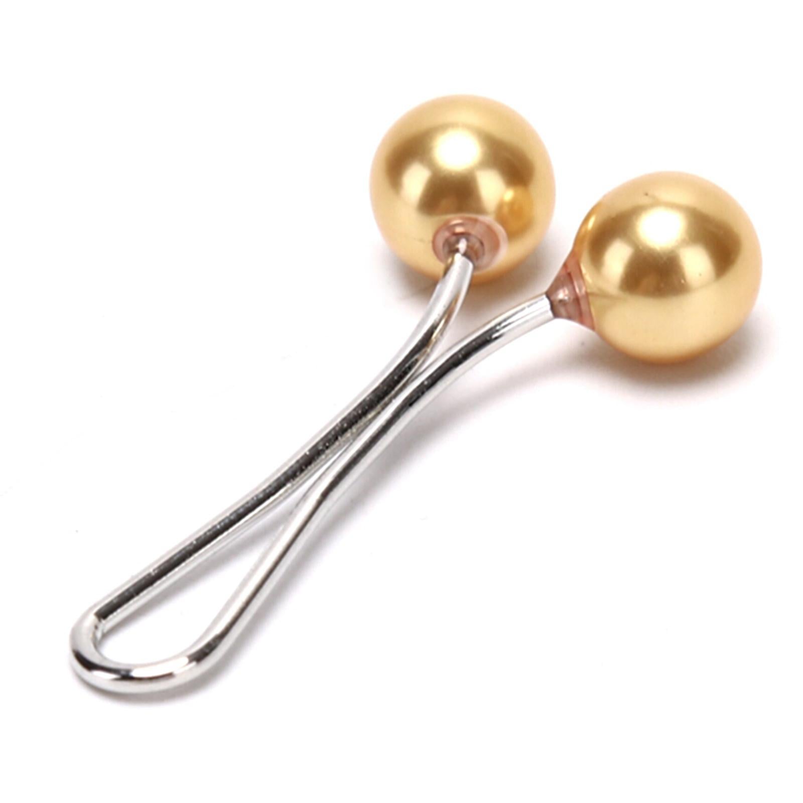 12X Brooch Pins Hijab Scarf Pearl Safety Pin Sweater Shawl Clips Yellow