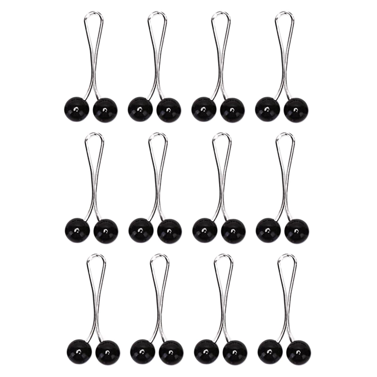 12X Brooch Pins Hijab Scarf Pearl Safety Pin Sweater Shawl Clips Black