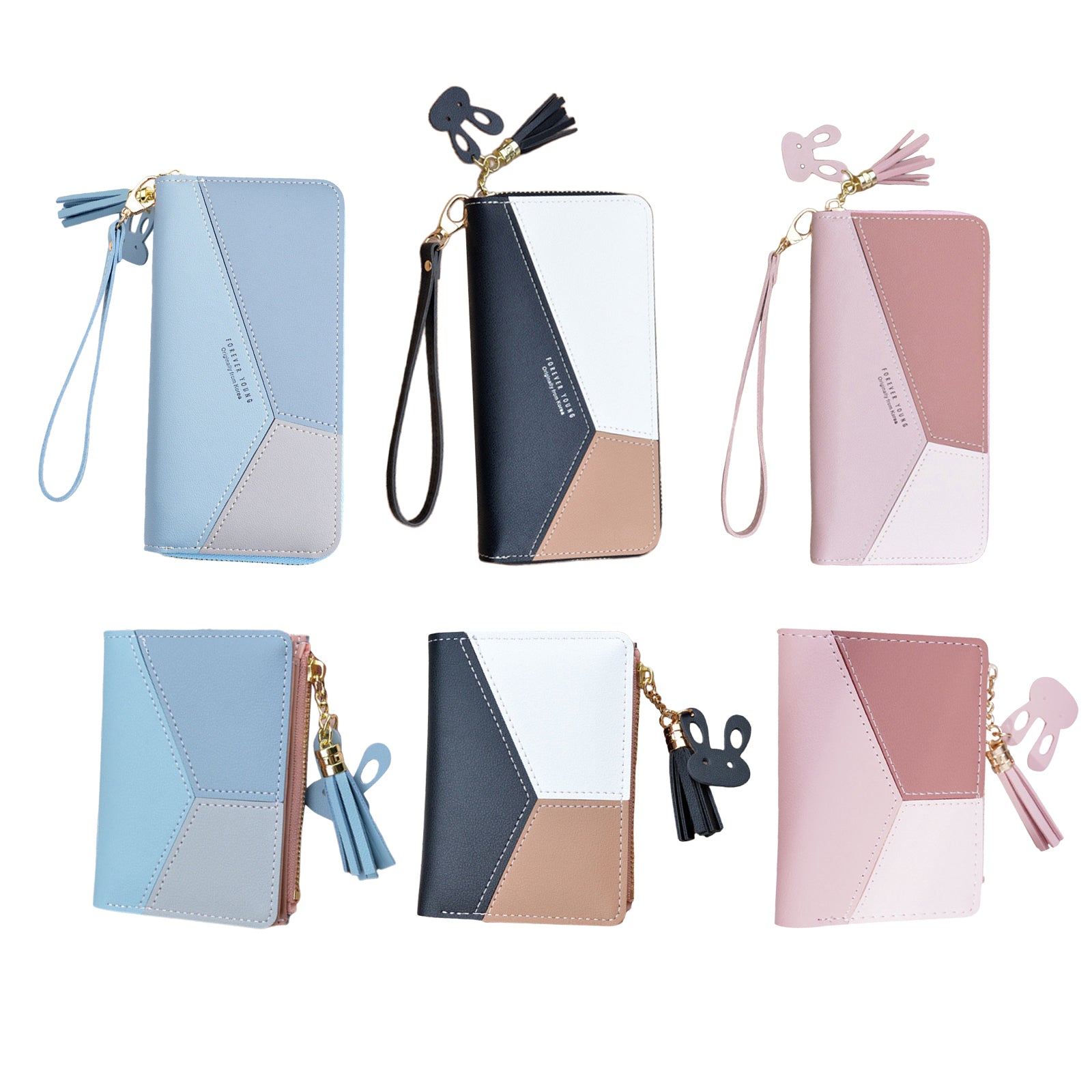 Women Wallet Wristlet Clutch Card Holder Organizer Phone Purse Long Blue