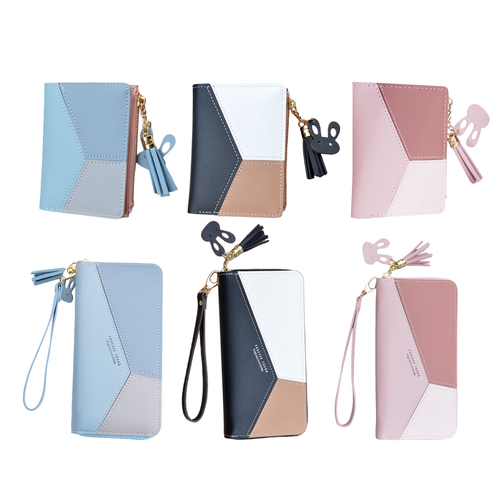 Women Wallet Wristlet Clutch Card Holder Organizer Phone Purse Long Blue