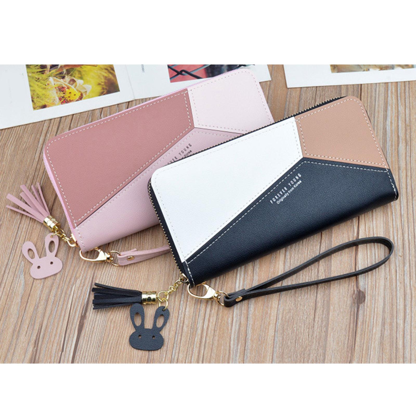 Women Wallet Wristlet Clutch Card Holder Organizer Phone Purse Long Black
