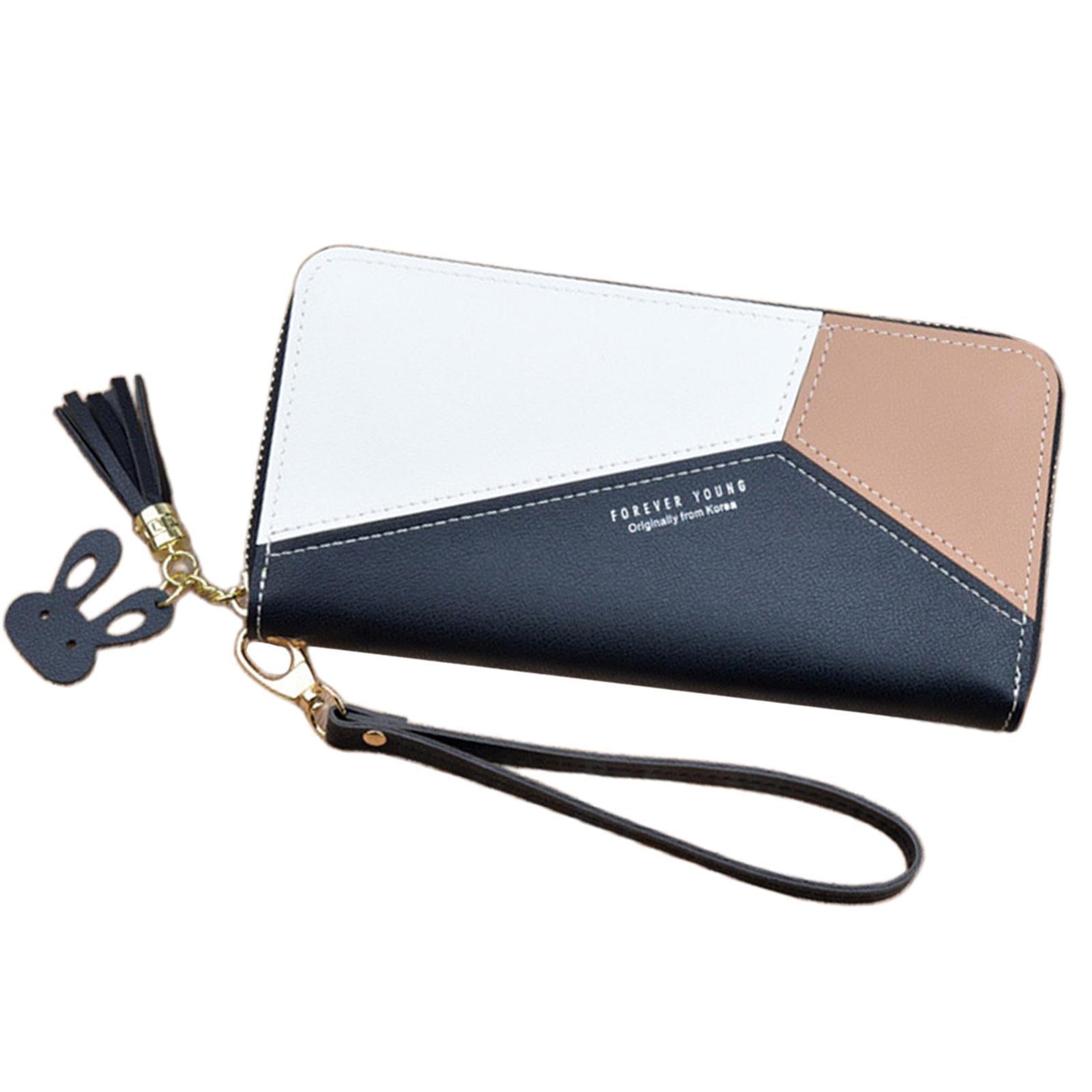 Women Wallet Wristlet Clutch Card Holder Organizer Phone Purse Long Black