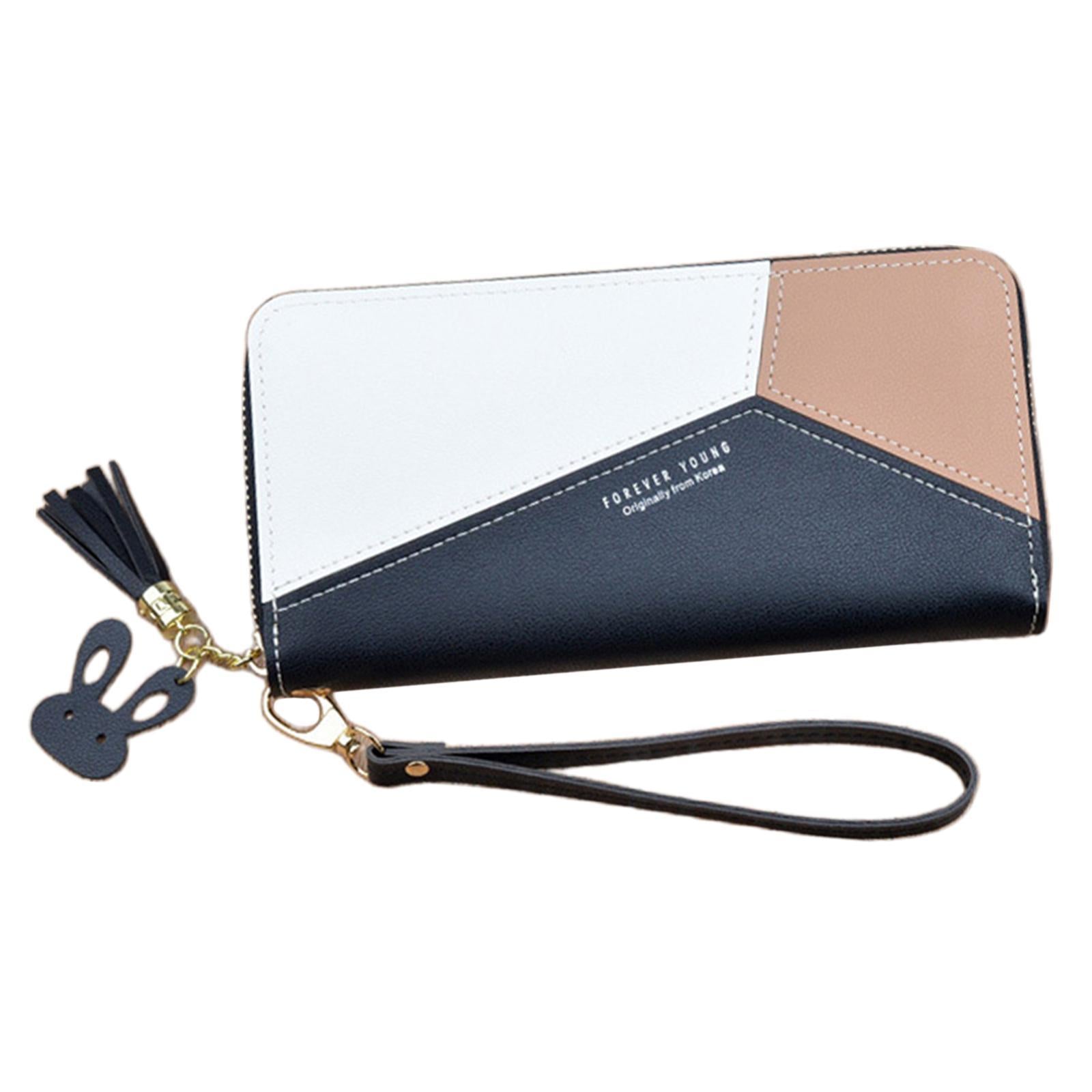 Women Wallet Wristlet Clutch Card Holder Organizer Phone Purse Long Black