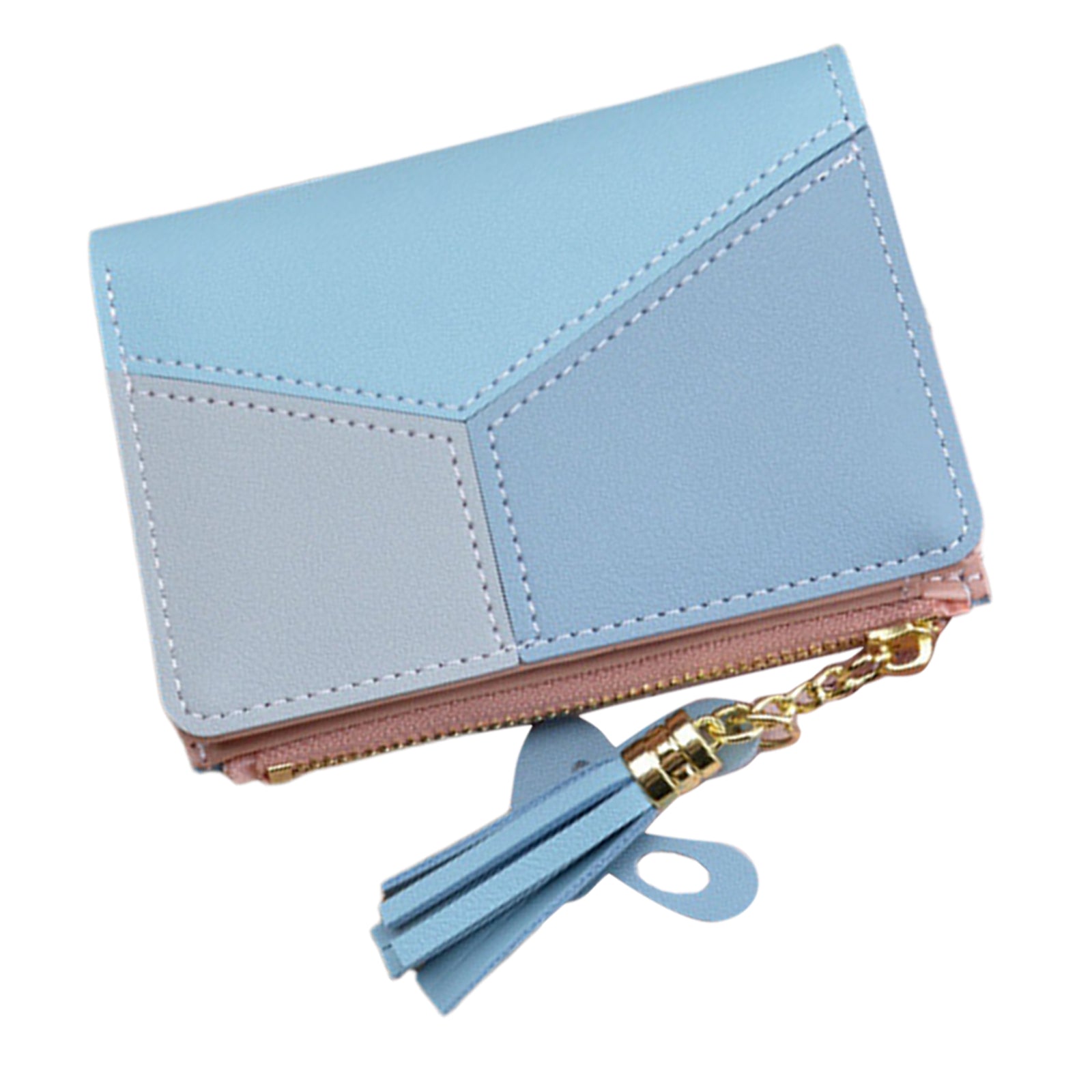 Women Wallet Wristlet Clutch Card Holder Organizer Phone Purse Short Blue