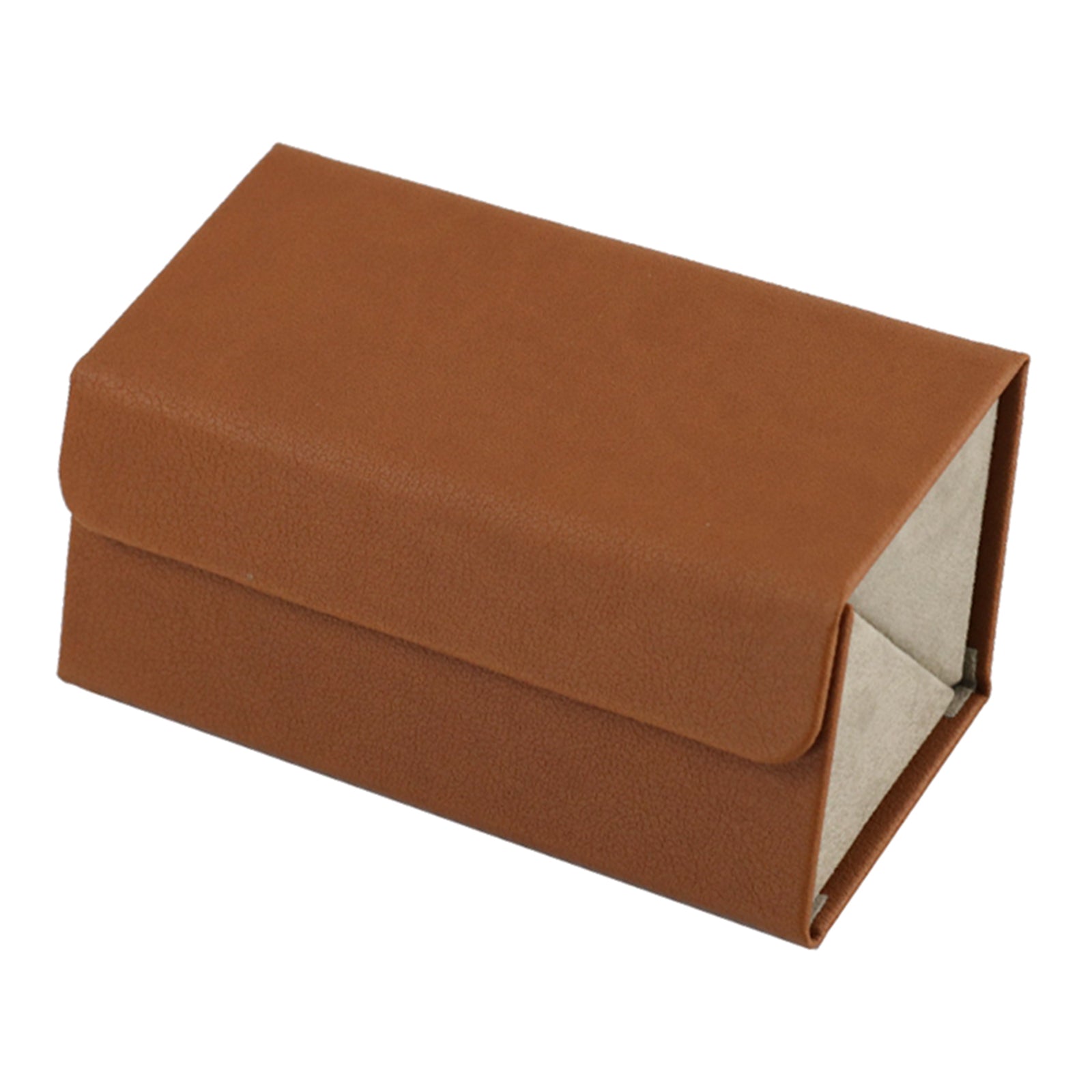 Portable Multi-slot Sunglasses Organizer Eyeglasses Storage 2 Grid Brown